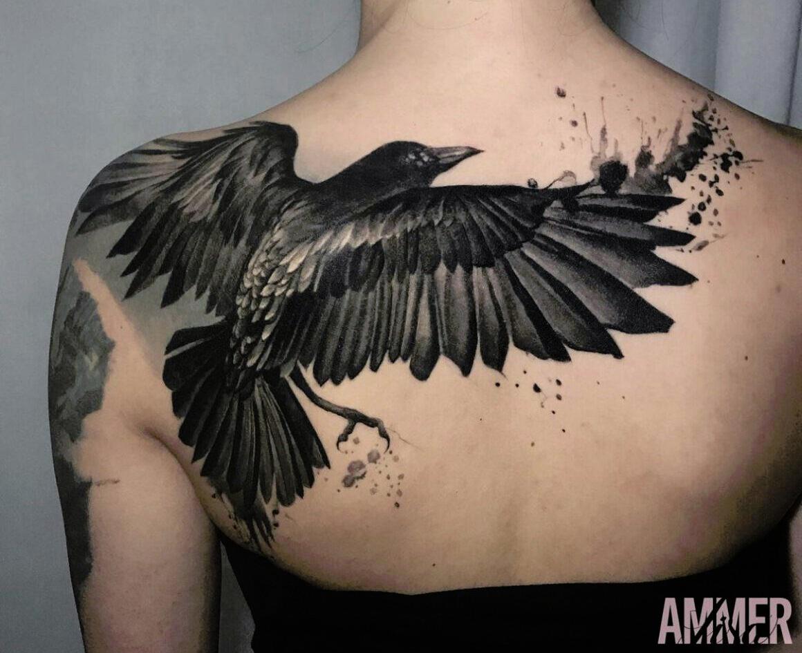 Top 100 Best Crow Tattoos For Women  Corvus Bird Design Ideas