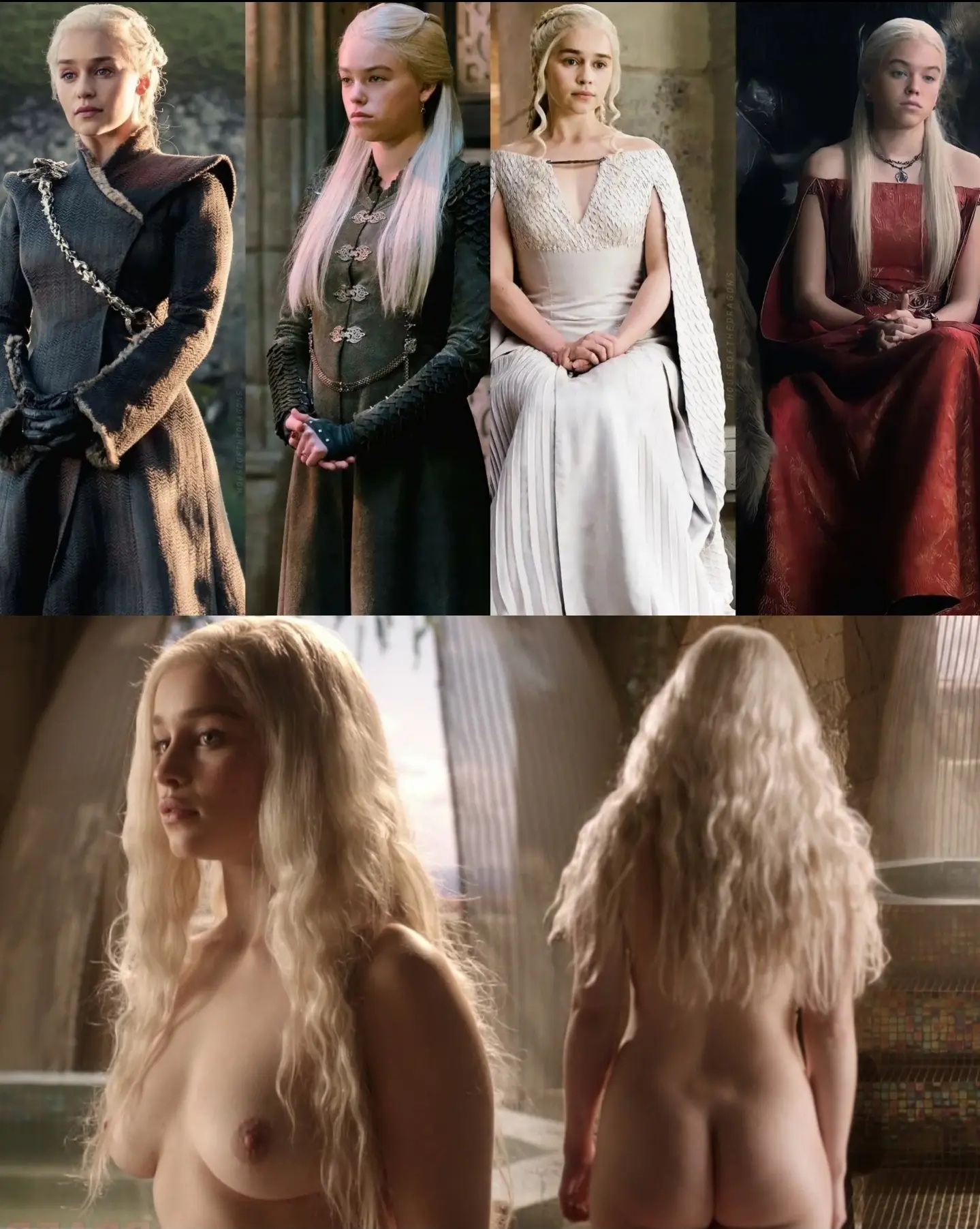 Emilia Clark (as Daenerys) &amp; Milly Alcock (as Rhaenyra): I'm hoping that both ladies of House Targaryen keep sharing similar styles