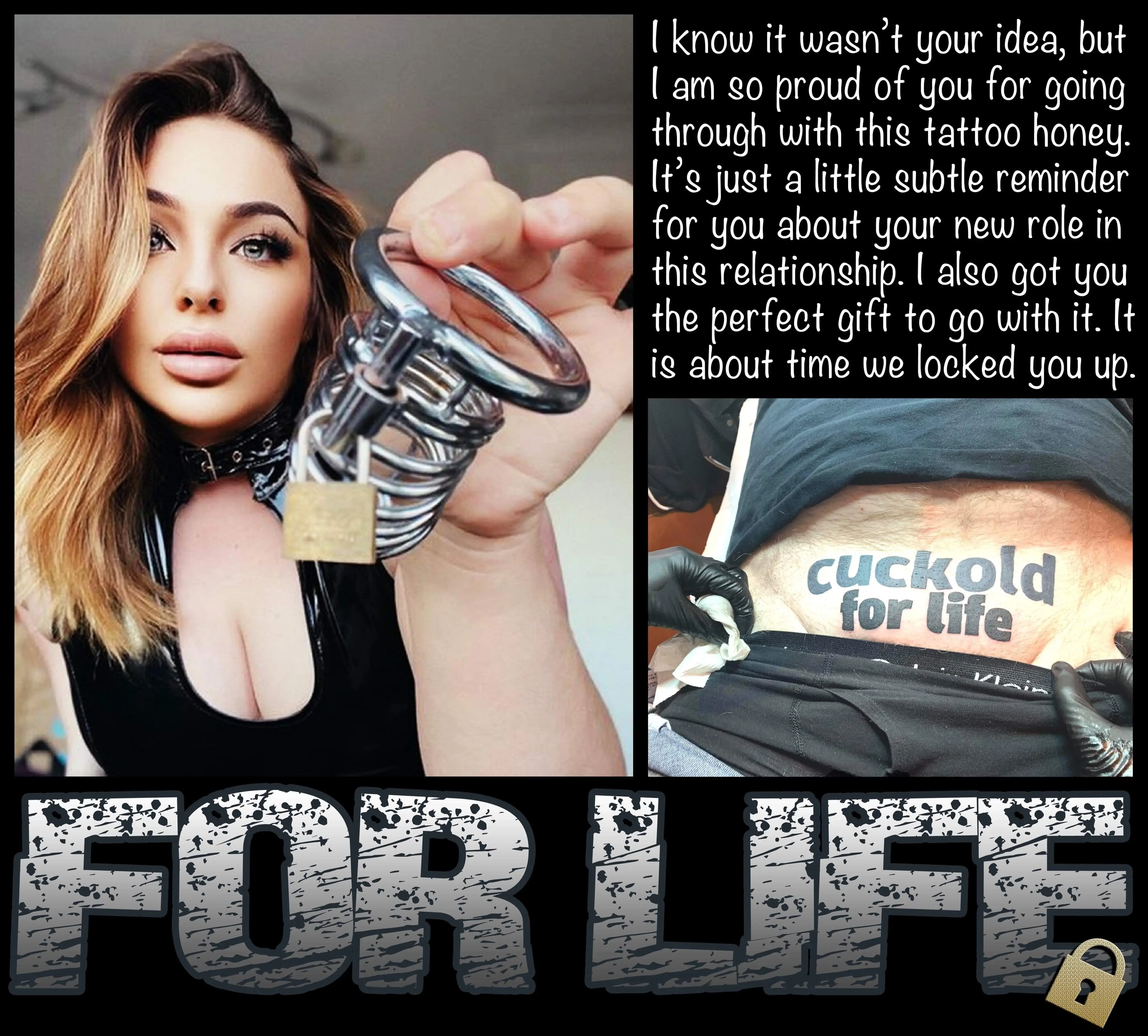 FOR LIFE [chastity] [cuckold] [tattoo]