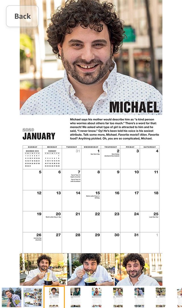 Funny thing I discovered, Michael Saltzman, the fact checker from Um,  Actually, is Mr. January on the “Nice Jewish Guys: You Can Bring Them Home  to Mom” 2020 Calendar | Scrolller