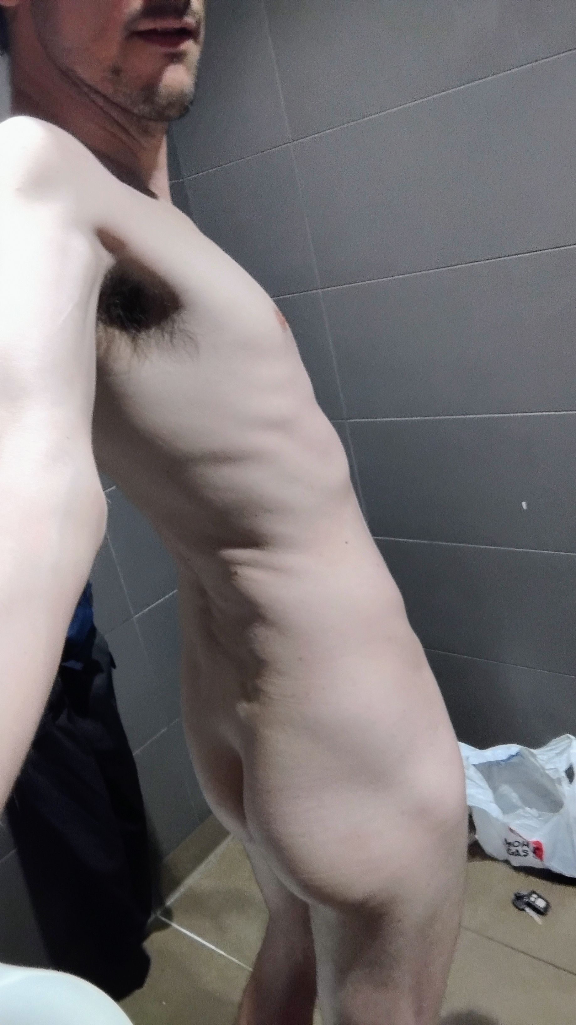 Naked in the bathroom