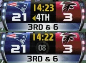 This Fox NFL score banner from 2010