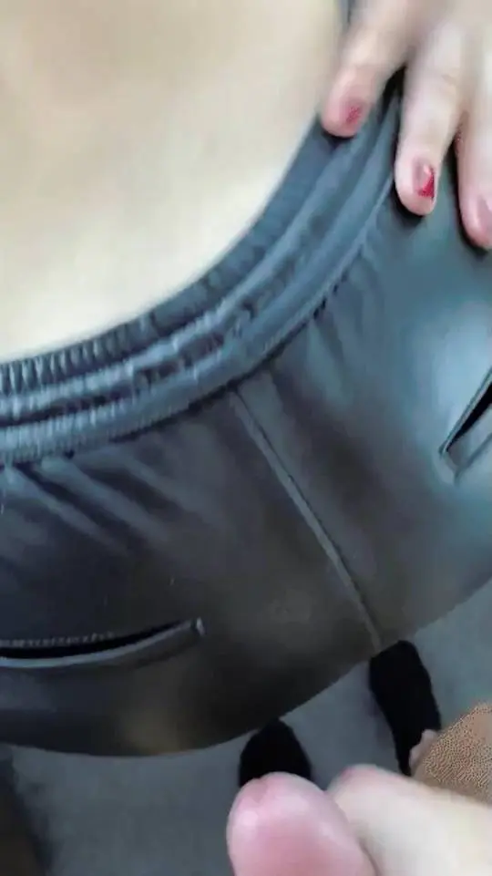 This tinder date had a thing for cum on leather pants