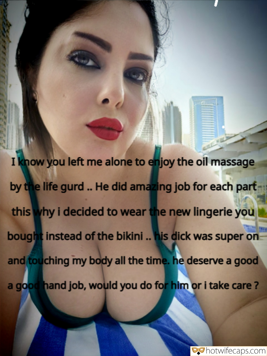 hotwife maria cuckolds her cuck by massage oil with the hard dick of the life gurd massage