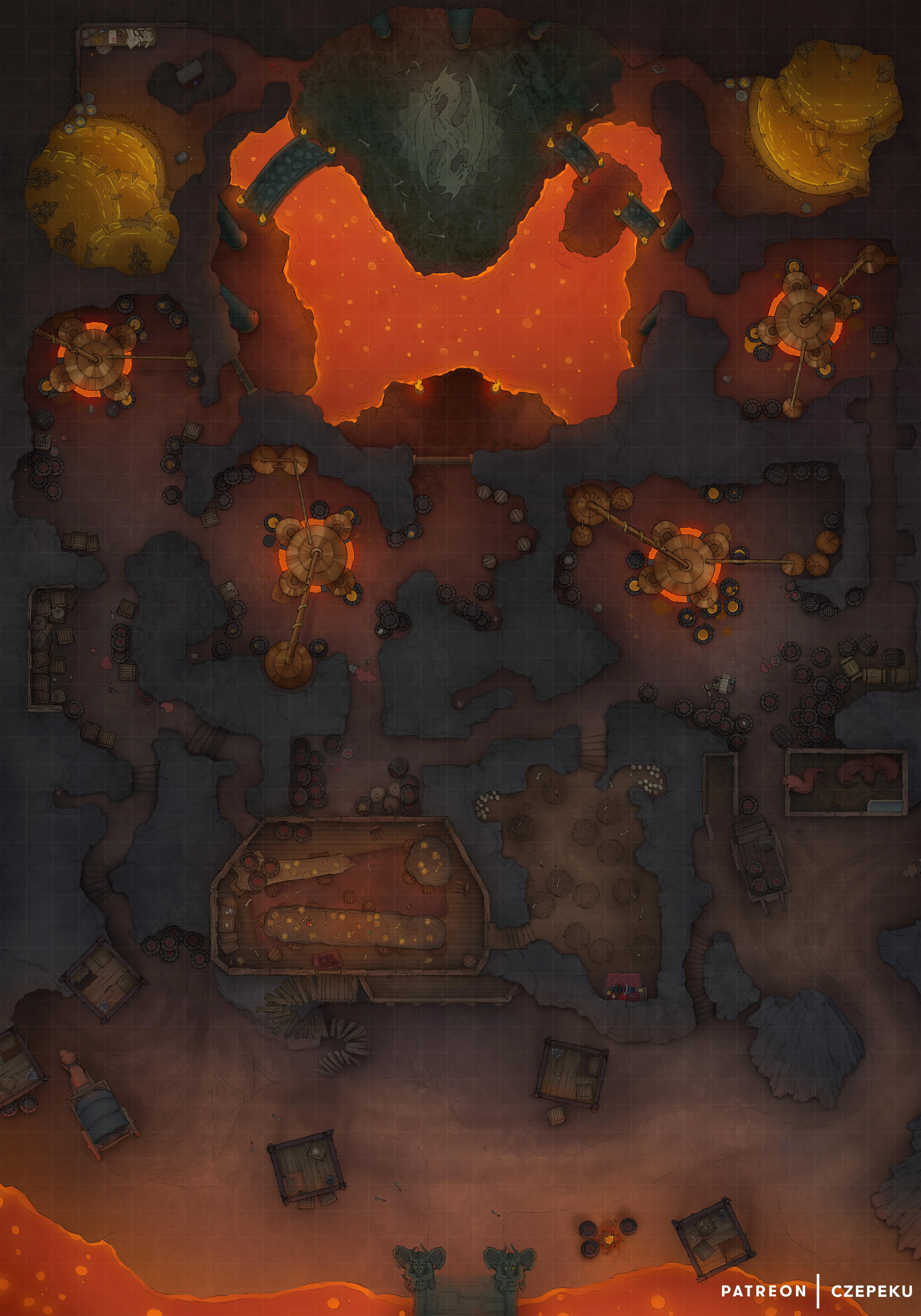 [35x50] Clash at the Kobold Cauldron [Battlemap][Dragon][Volcano ...