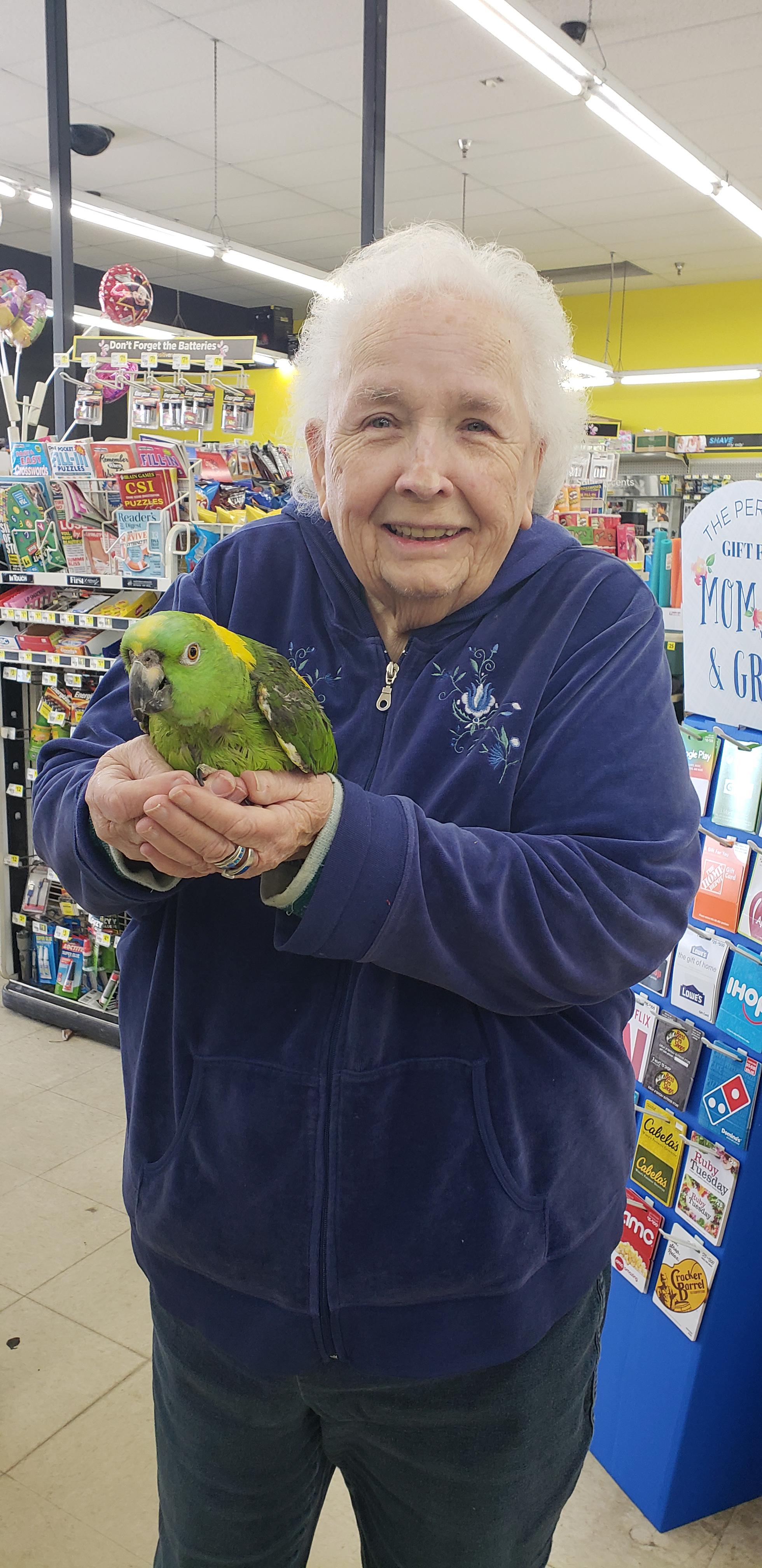 A 92 year old women wanted to hold her first bird. Asked me to send ...