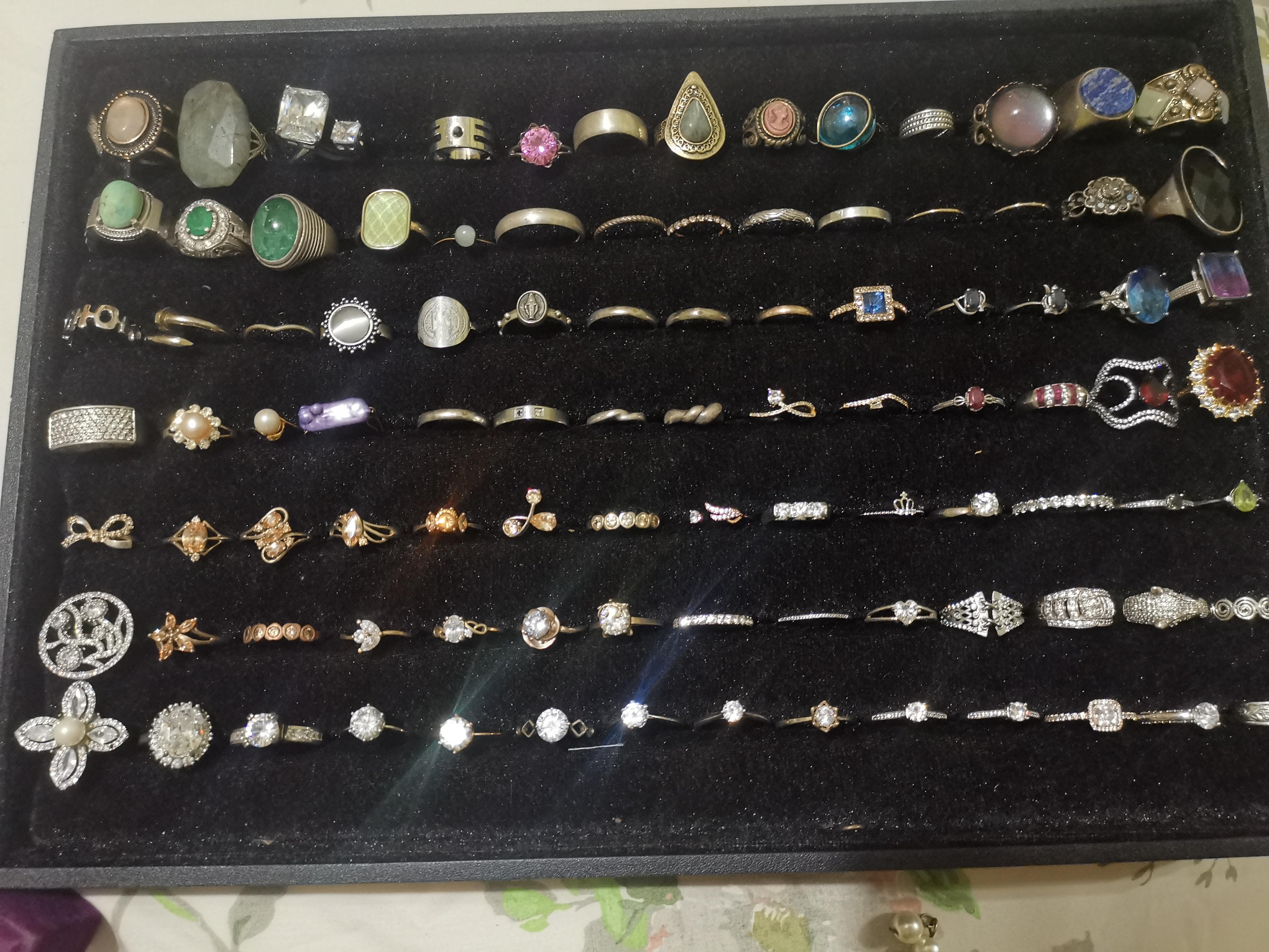 A bunch of random rings I've collected so far. Some were gifted ...