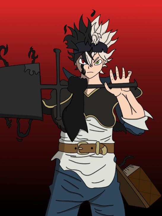A drawing of Asta in his demon form which i drew with a mouse, what do ...