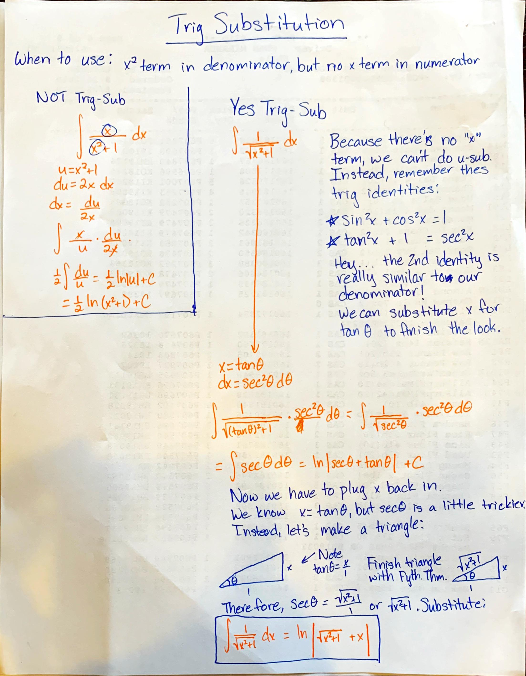 A guide to Trig Substitution (from questions submitted to bestreddittutor.weebly.com) | Scrolller