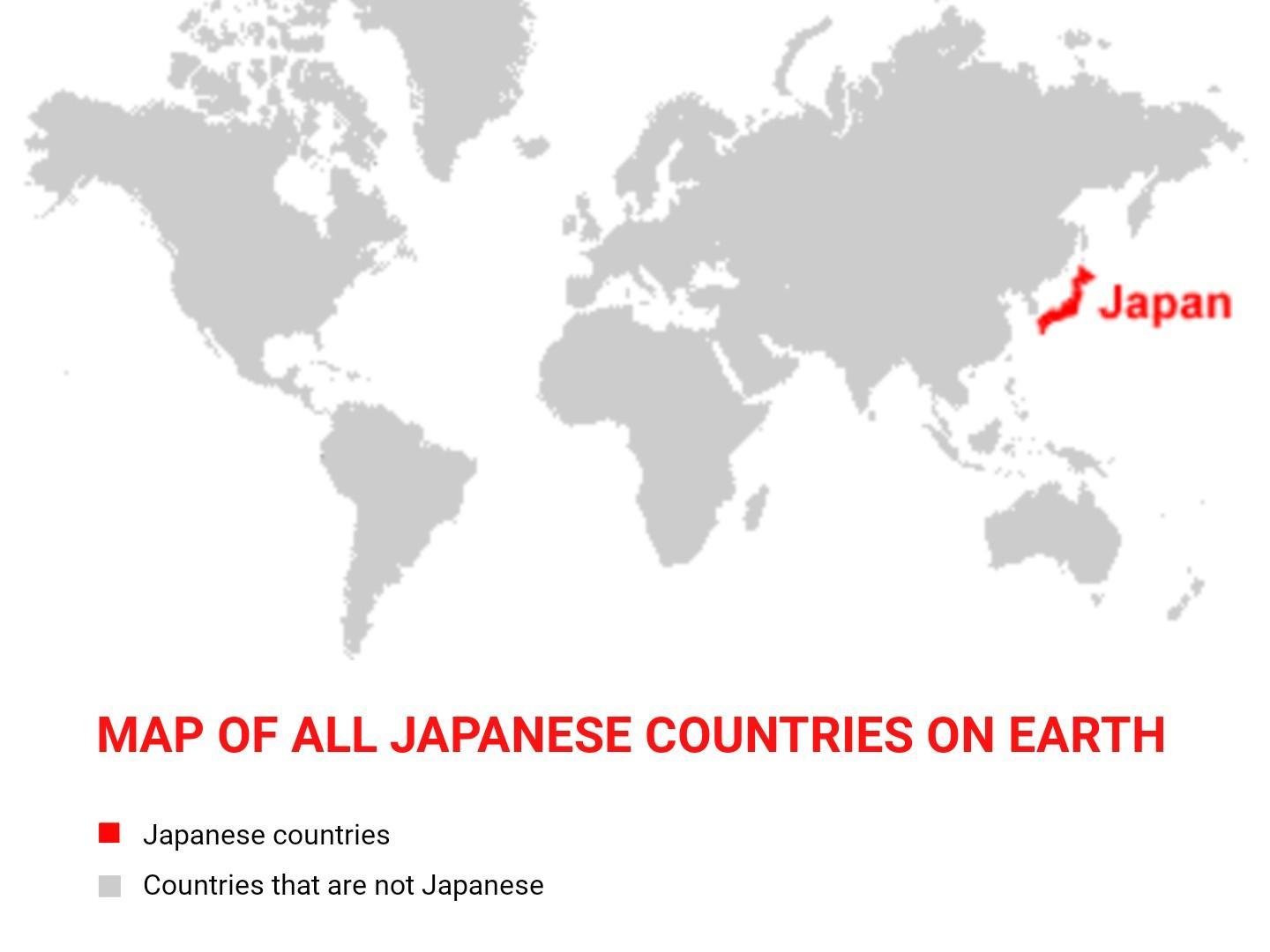 A map of all Japanese countries on Earth. | Scrolller