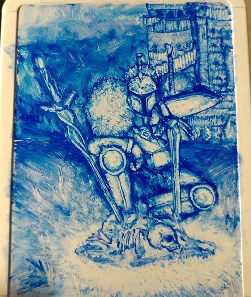 a marker on whiteboard piece that I did a short while ago. It didn't