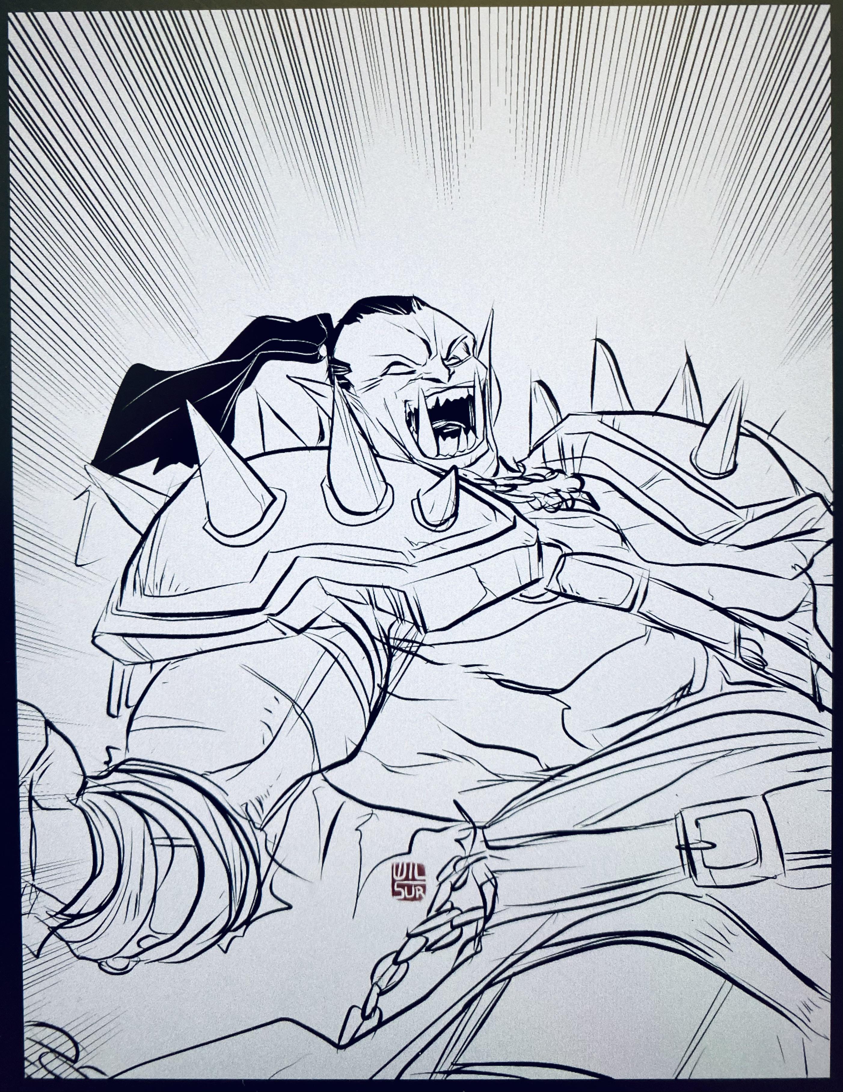 A warm-up sketch of an angry Orc | Scrolller
