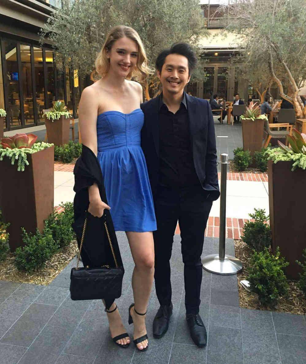 Actor Justin Chon and his wife, Sasha Egorova -- I love how she cares ...