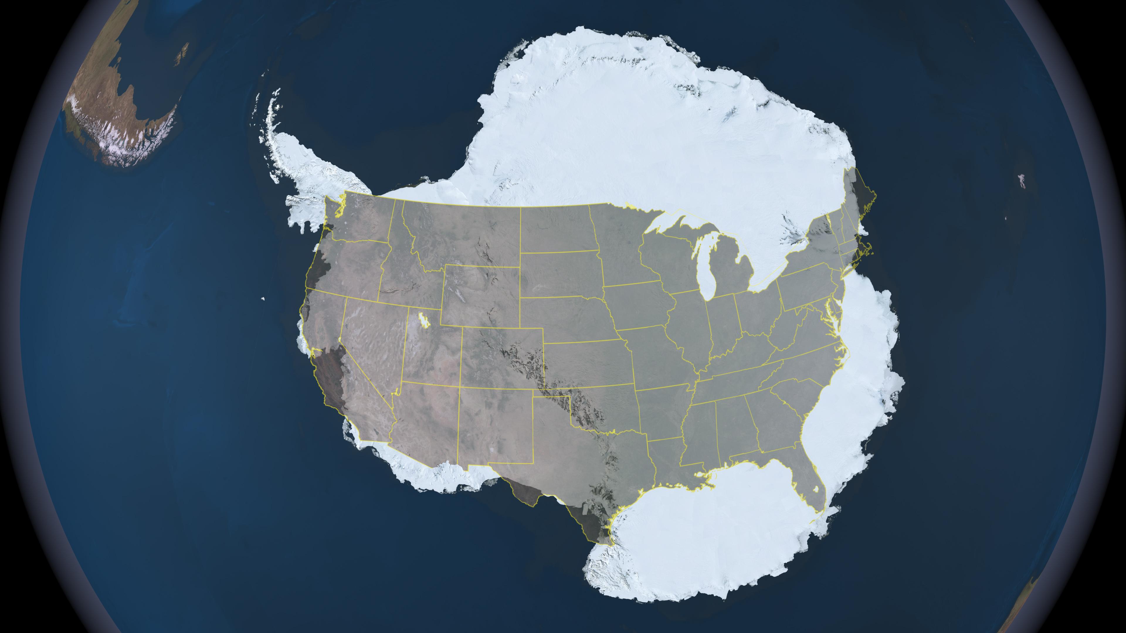 Antarctica US size comparison. | Scrolller