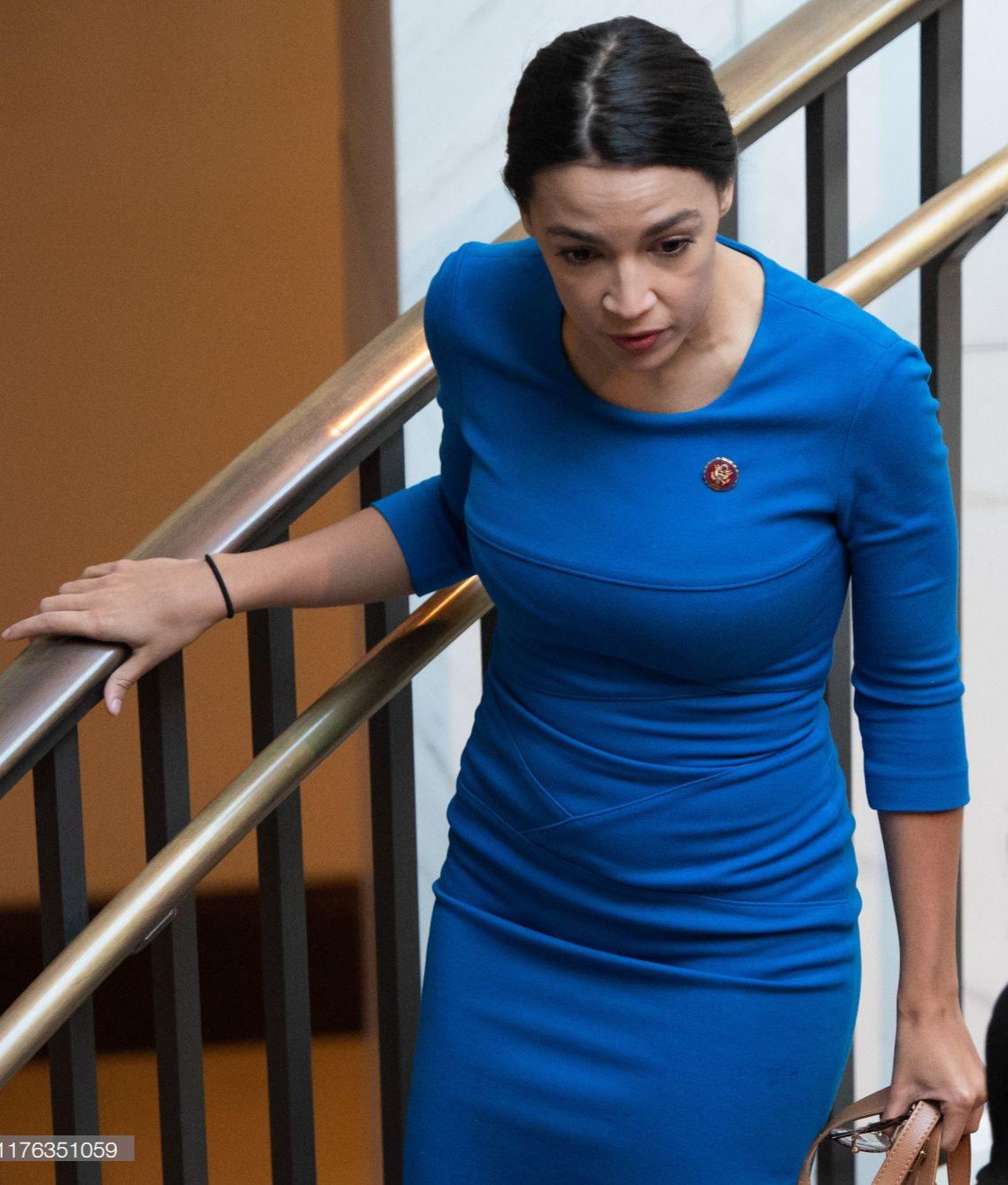 AOC in a tight blue dress | Scrolller