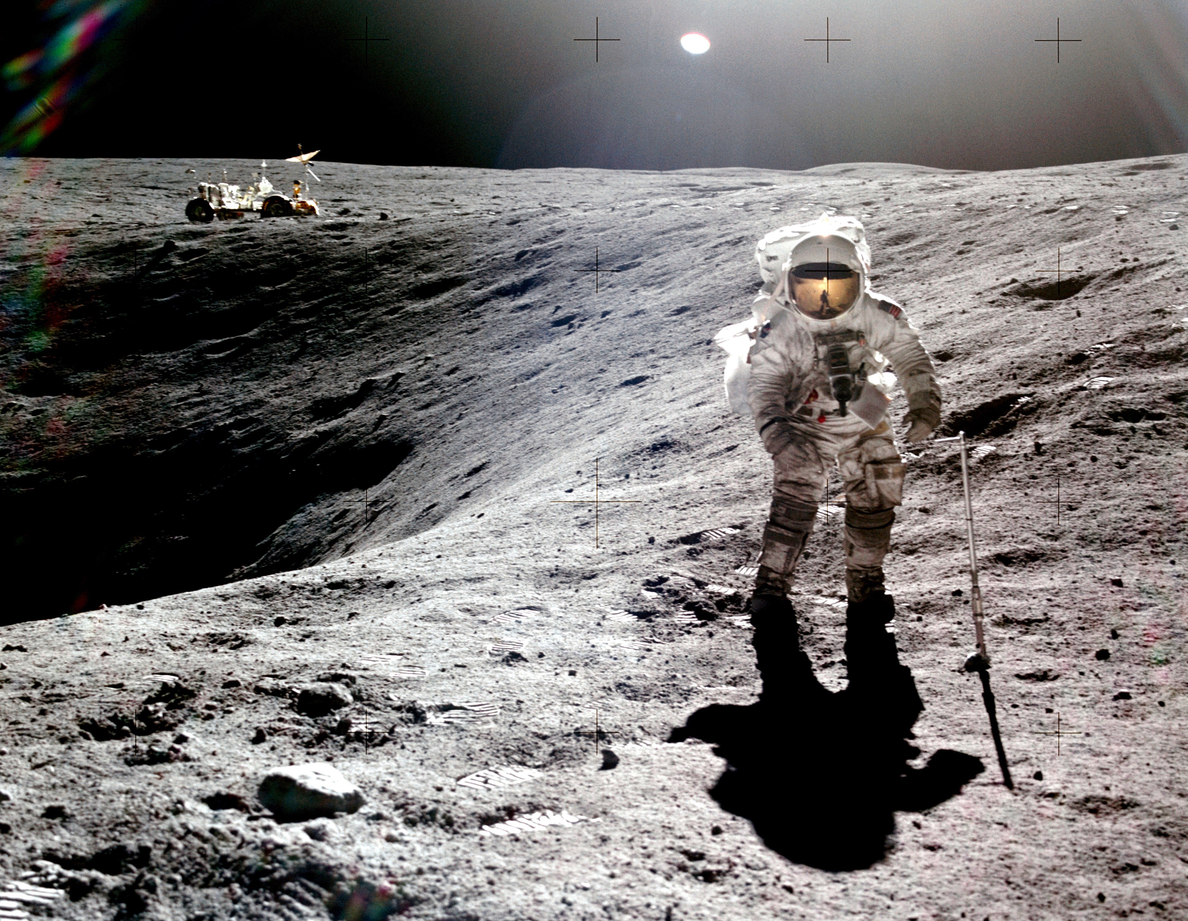 Apollo 16 astronaut Charles Duke on the moon [3874 × 3002] | Scrolller