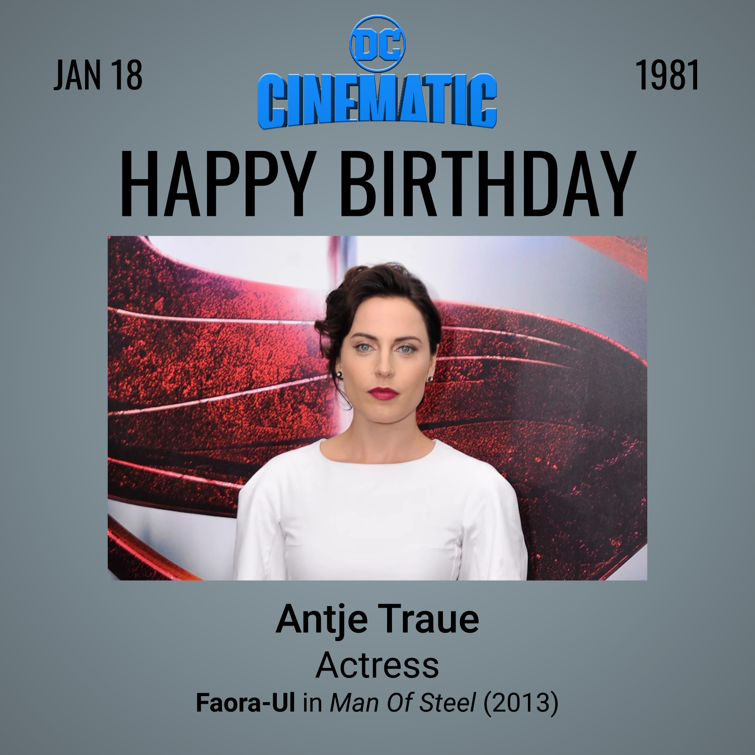 APPRECIATION: Happy birthday to Antje Traue, who played Faora-Ul in Man