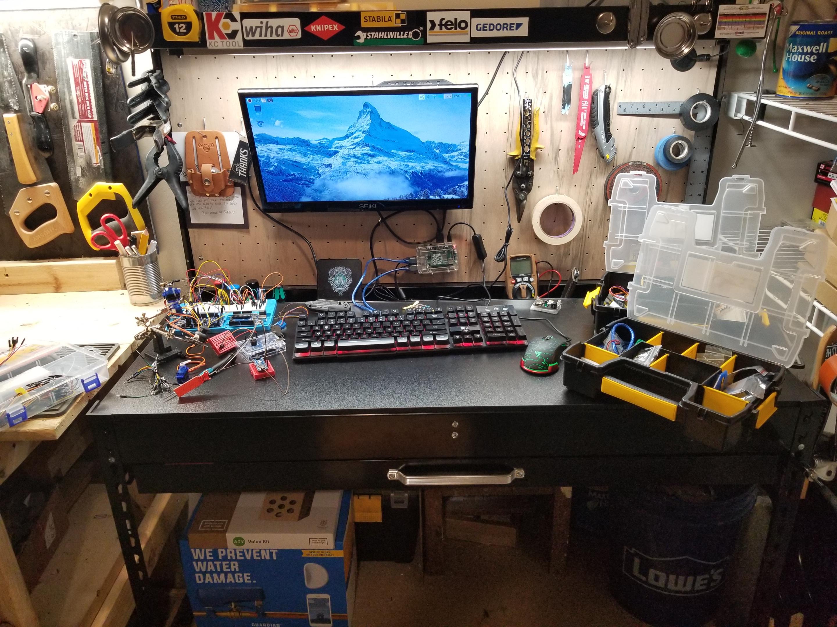 Workbench With Raspberry Pi Arduino and Raspberry Pi Chaos (electronics bench) | Scrolller