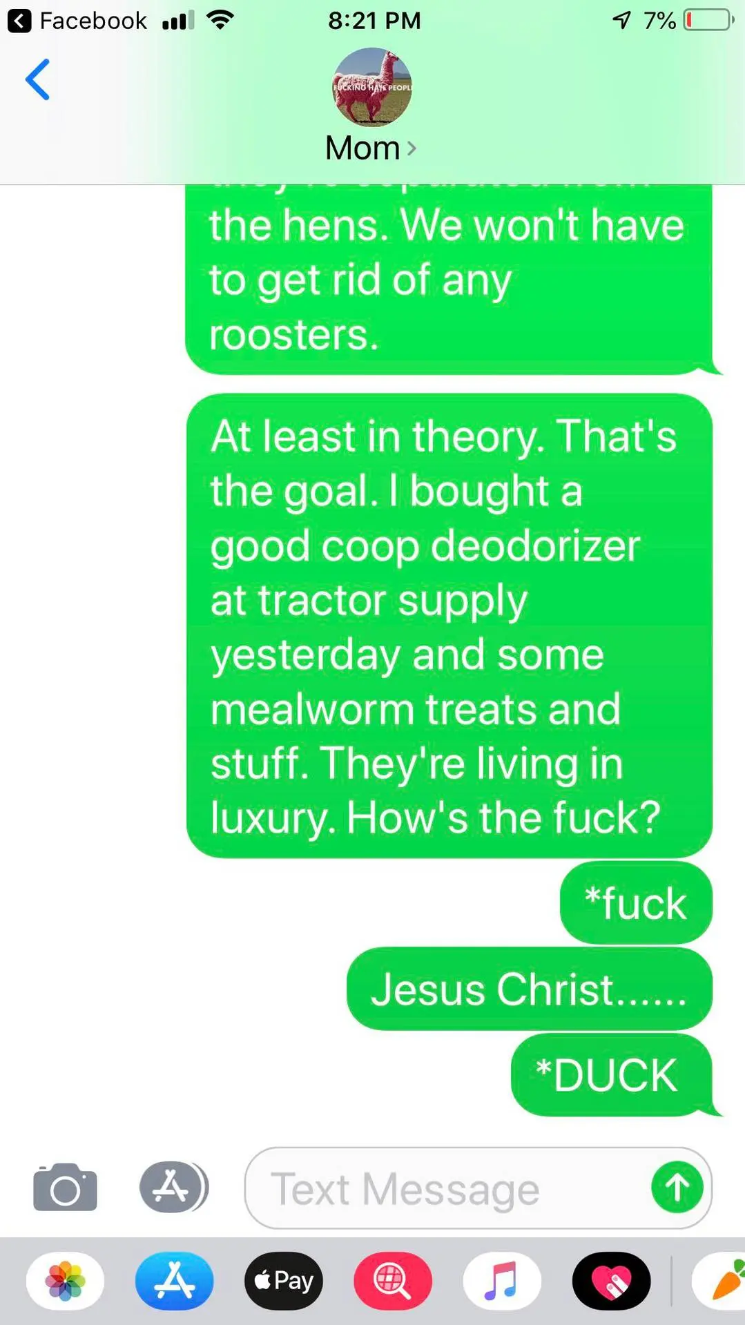 Incest captions meme of a text message autocorrect fail between a person and their mother