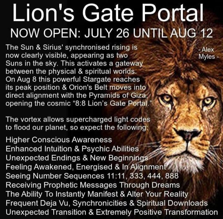 August 8th Lions Gate Portal Scrolller August 8th lions gate portal scrolller