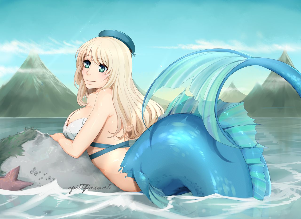Beautiful Blonde Mermaid spittfireart Scrolller.