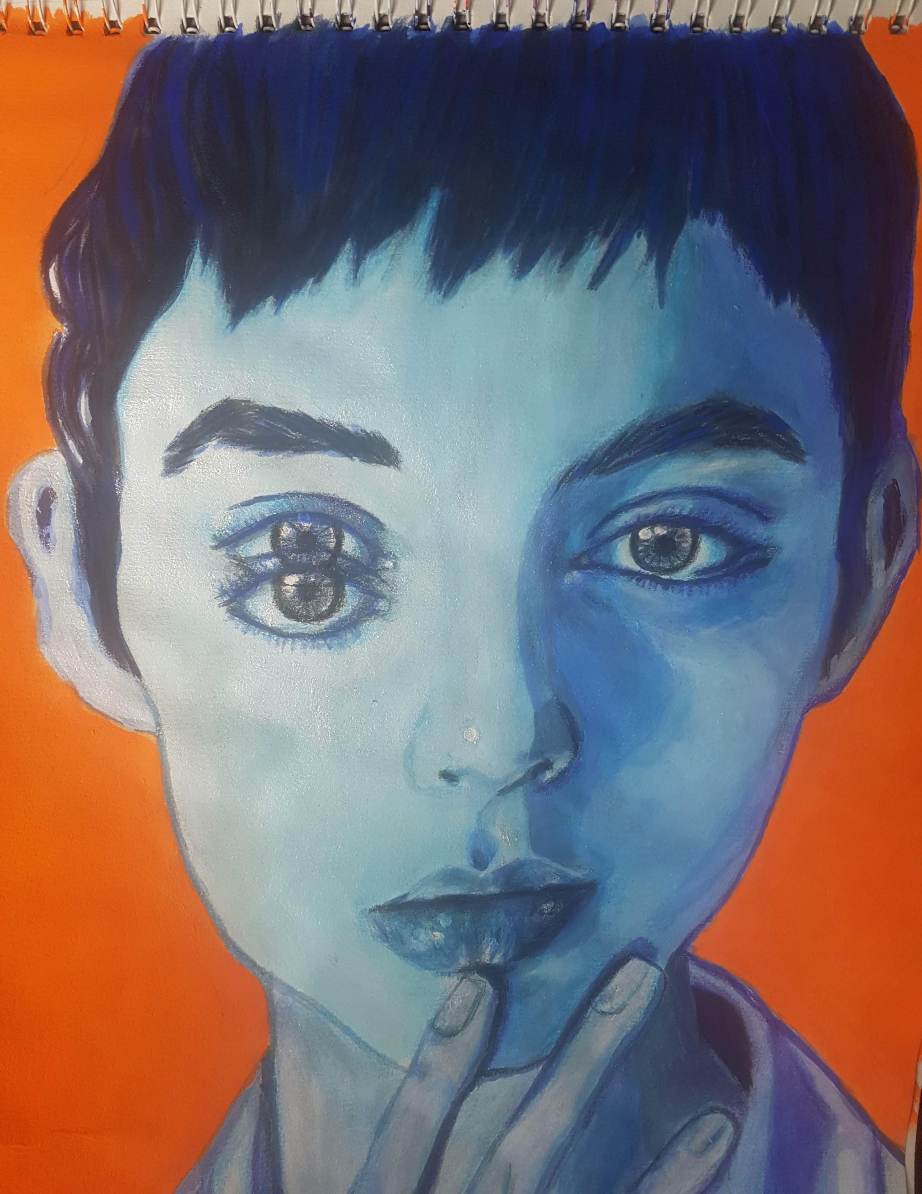 Blue Girl Me Watercoloracrylic 2020 Scrolller