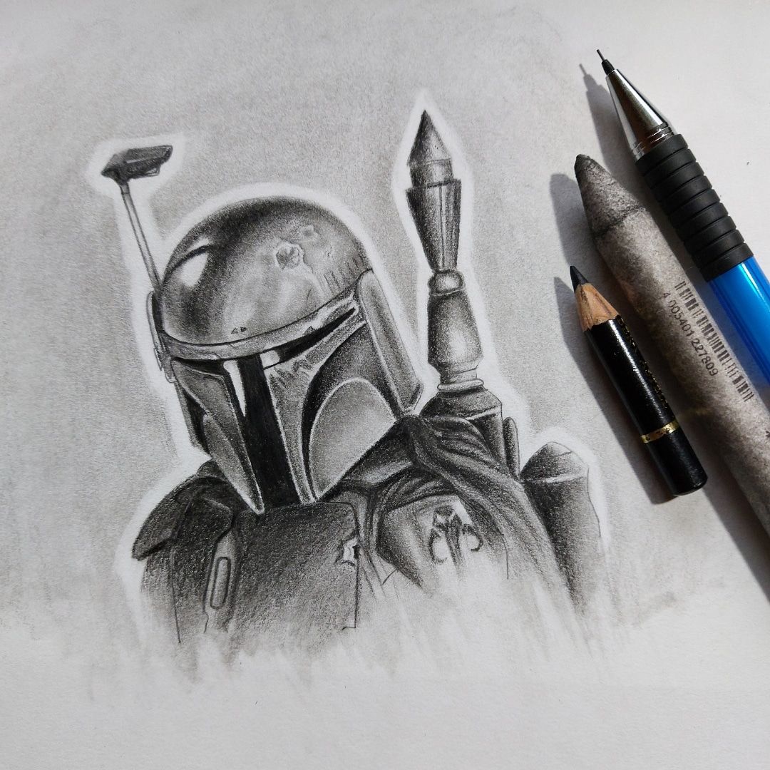 Boba Fett pencil drawing by me! | Scrolller