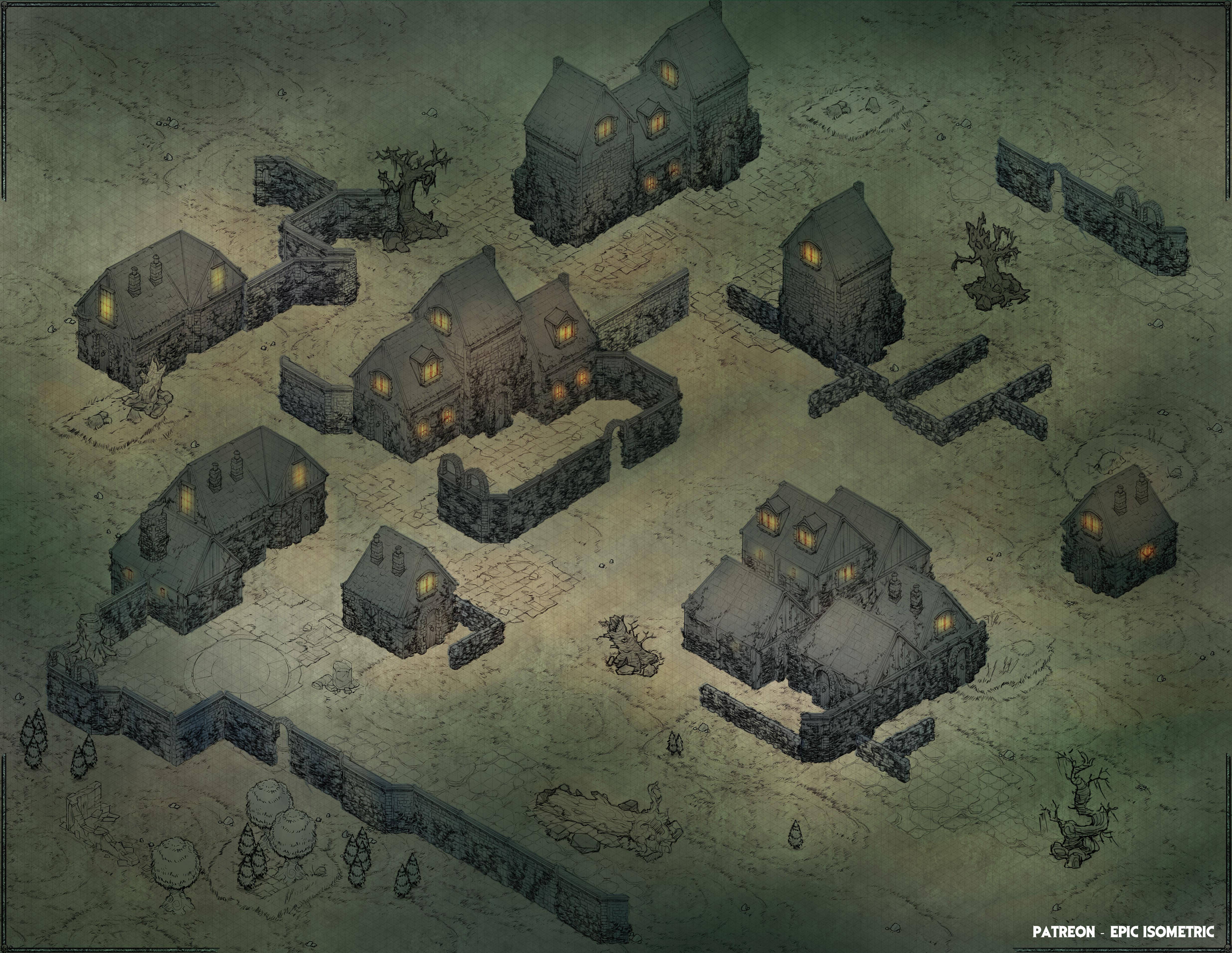 Brick Cottage Battlemap [68x53] [Battlemap] | Scrolller