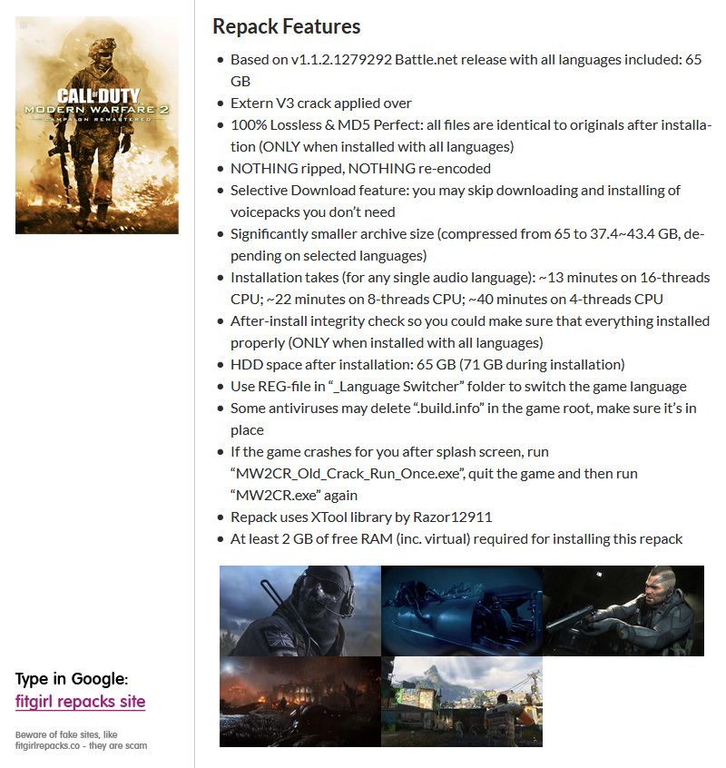Call Of Duty Modern Warfare 2 Campaign Remastered V1121279292 Multi14 Fitgirl Repack 4068