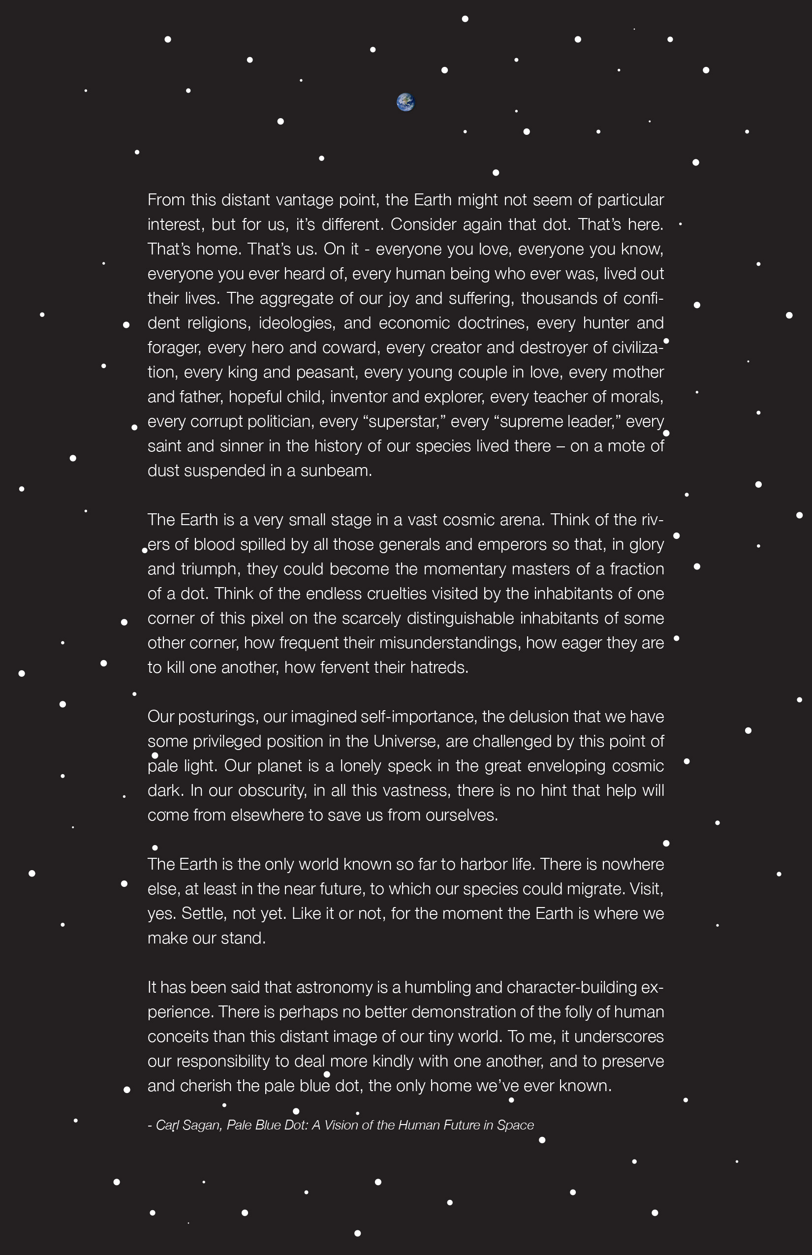 Carl Sagan - Quote From "Pale Blue Dot" That I've Put Together | Scrolller