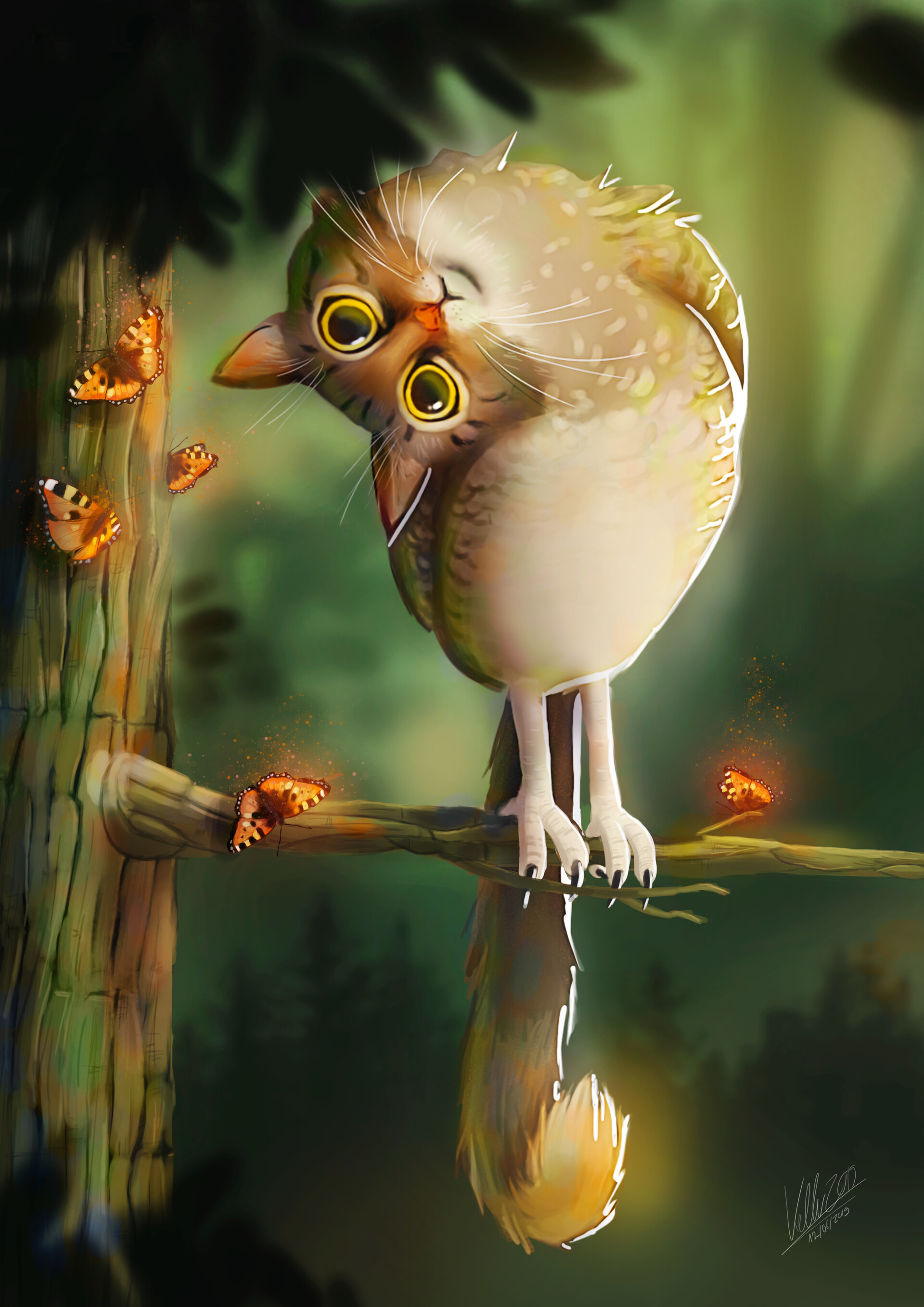 Catowl in the Trees by Katharina Elisa Joana Keller | Scrolller