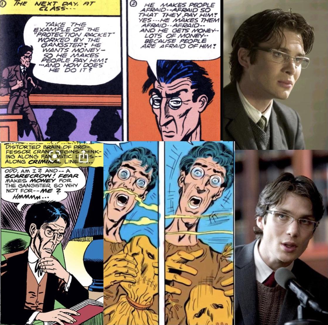 Cillian Murphy’s Jonathon Crane (Scarecrow) has a similar appearance to