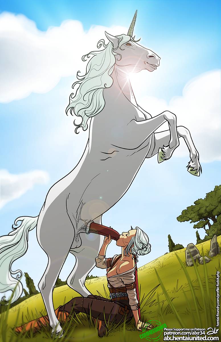 Ciri and the unicorn.