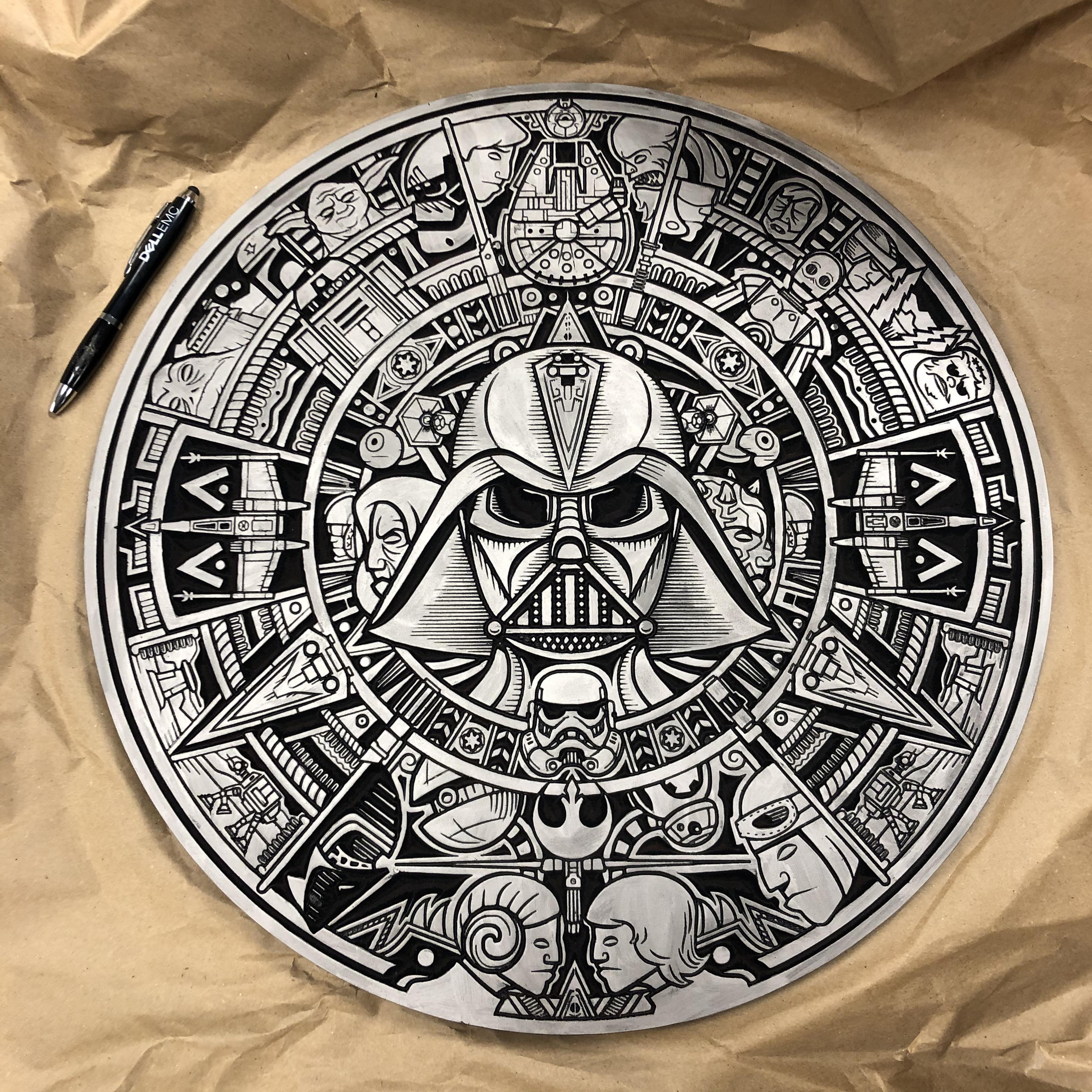 CNC Star Wars Aztec Calendar Scrolller