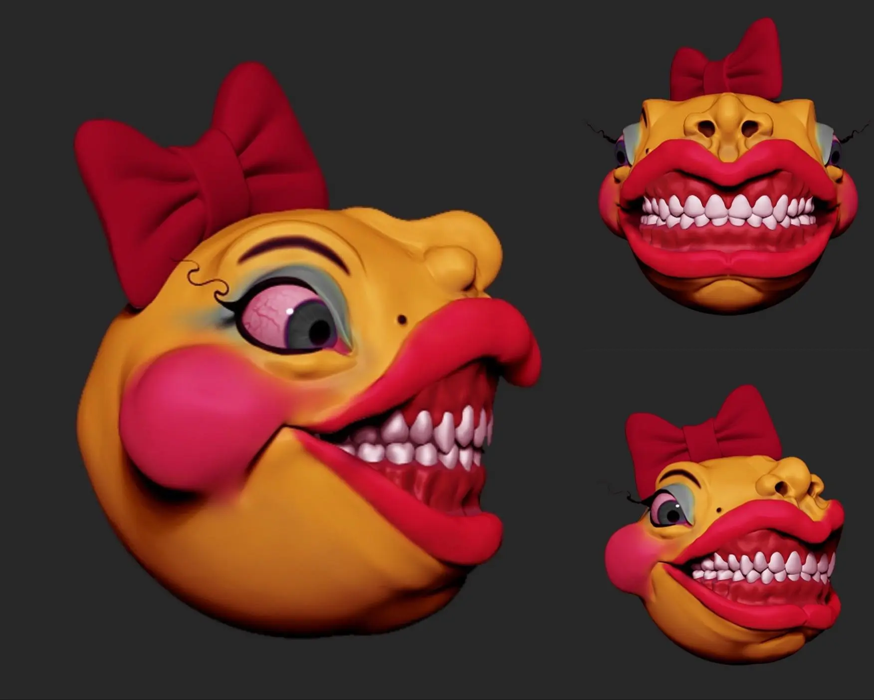Creepy Ms. Pac-Man 3D sculpt I did today lol | Scrolller