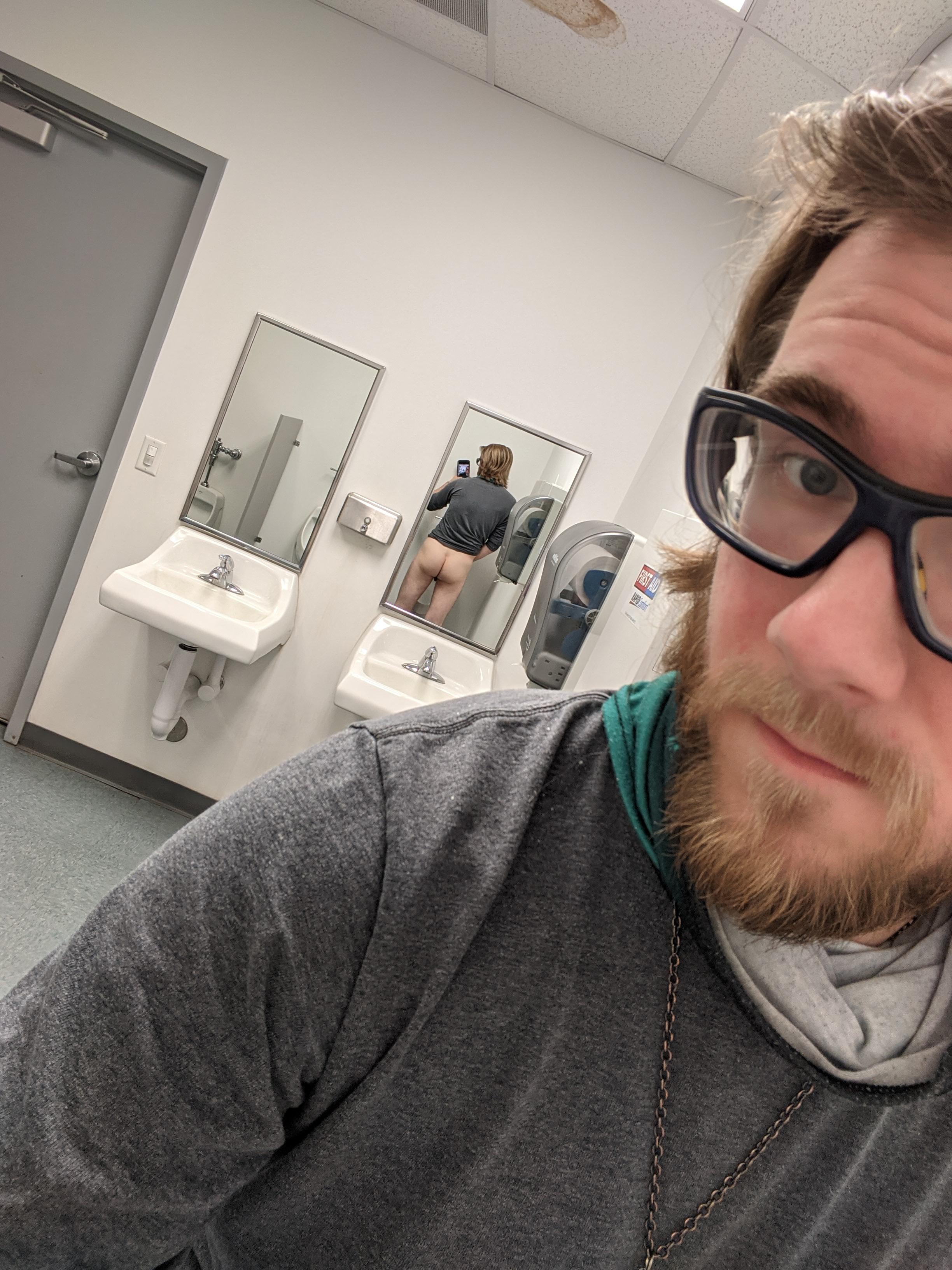 Decided to be a bit risky in the bathroom at work! What if someone