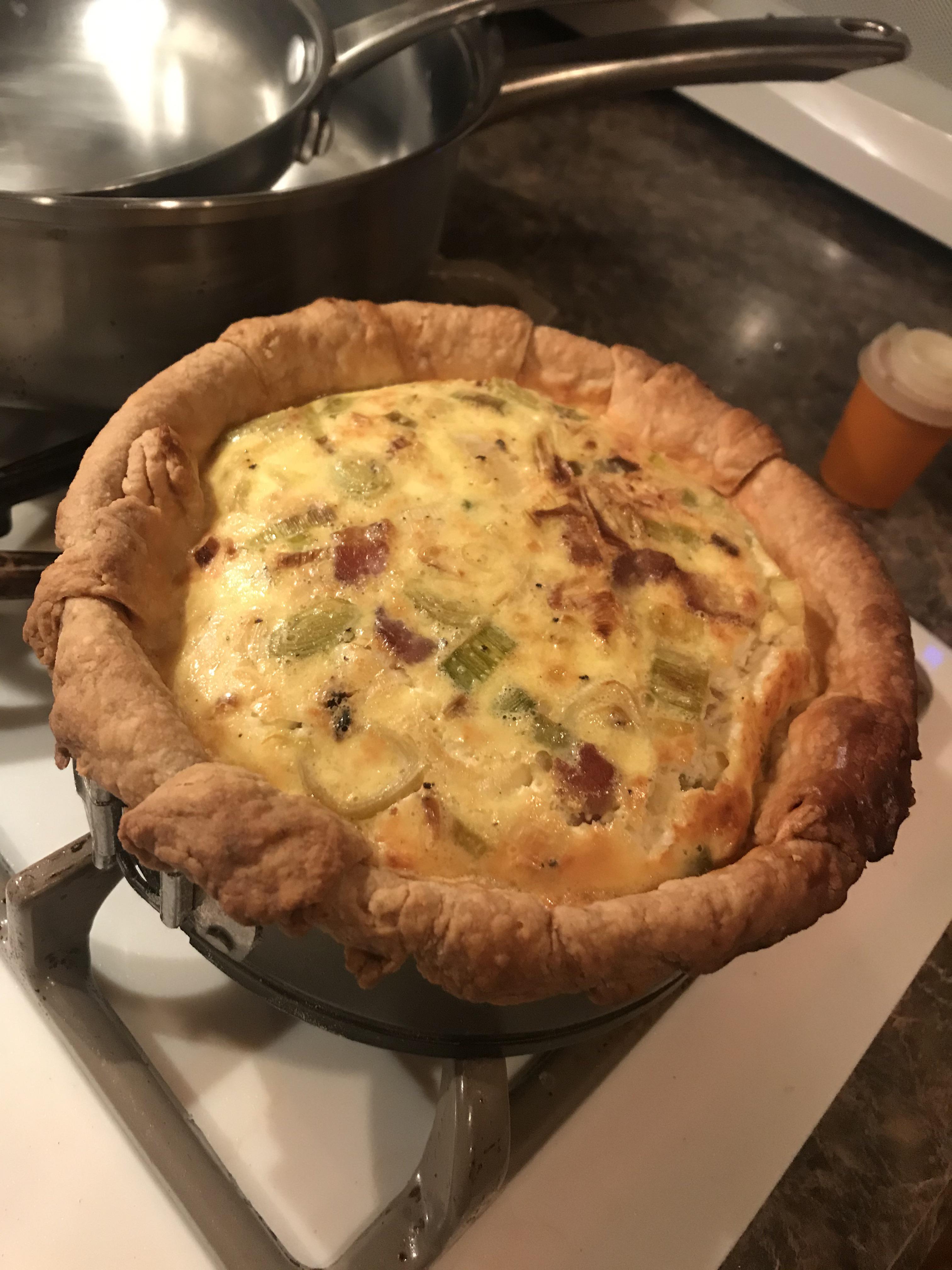 Deep Dish Quiche With Bacon Leeks And Goat Cheese Scrolller 9559