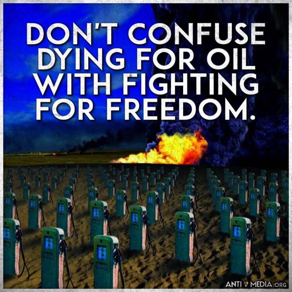 Don't confuse Dying For Oil With Fighting For Freedom Scrolller