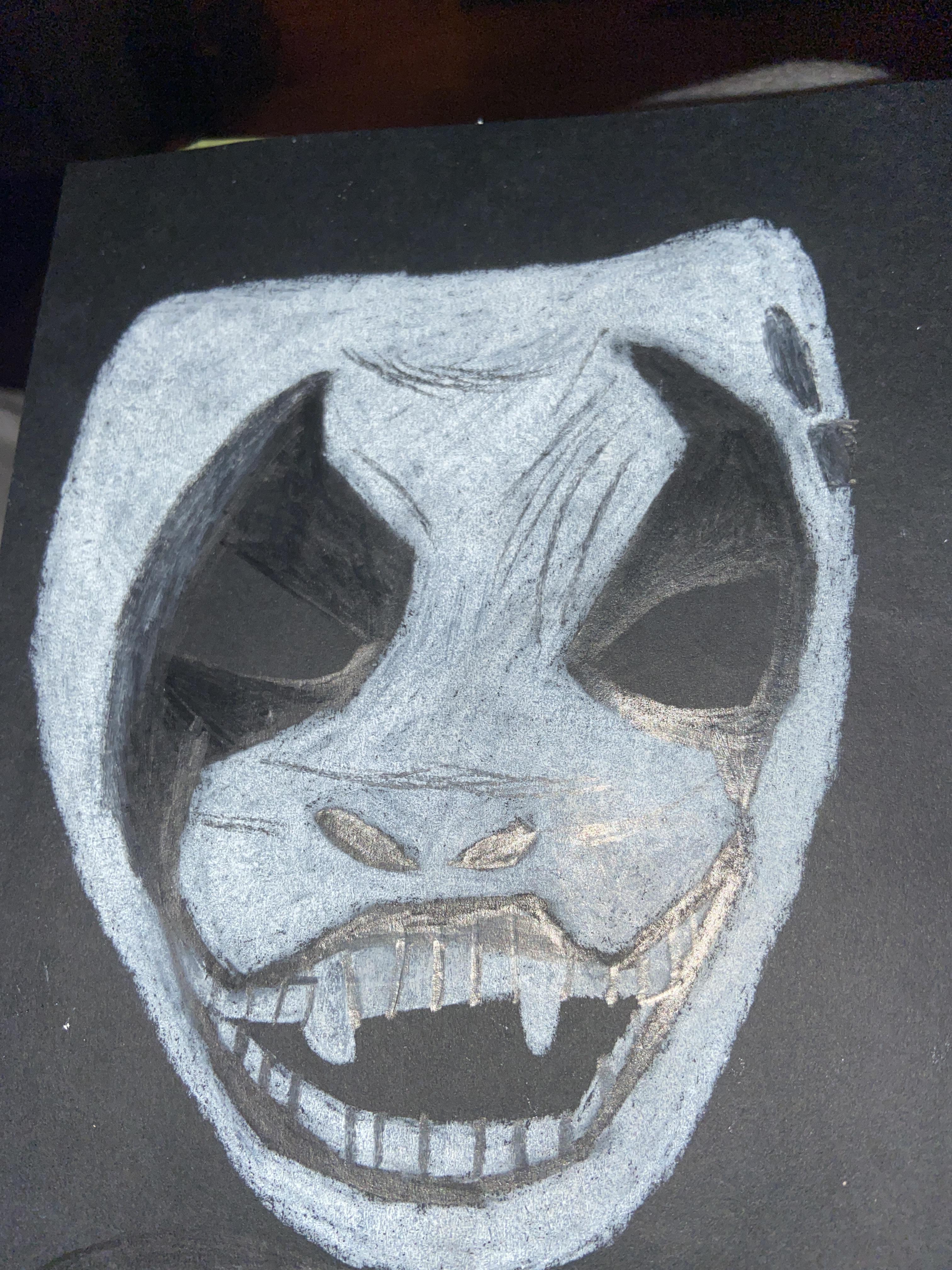 Drawing I made of the Fiend Bray Wyatt’s mask. Scrolller