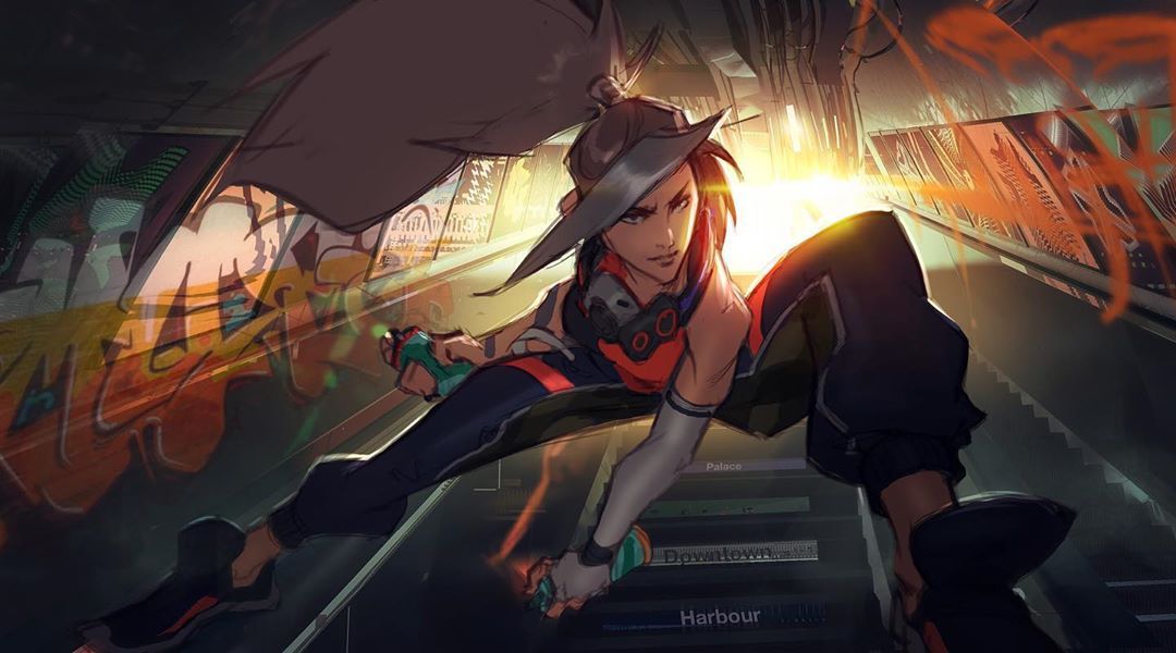 Early version of TD Akali's splashart by Riot artist esbenlash | Scrolller