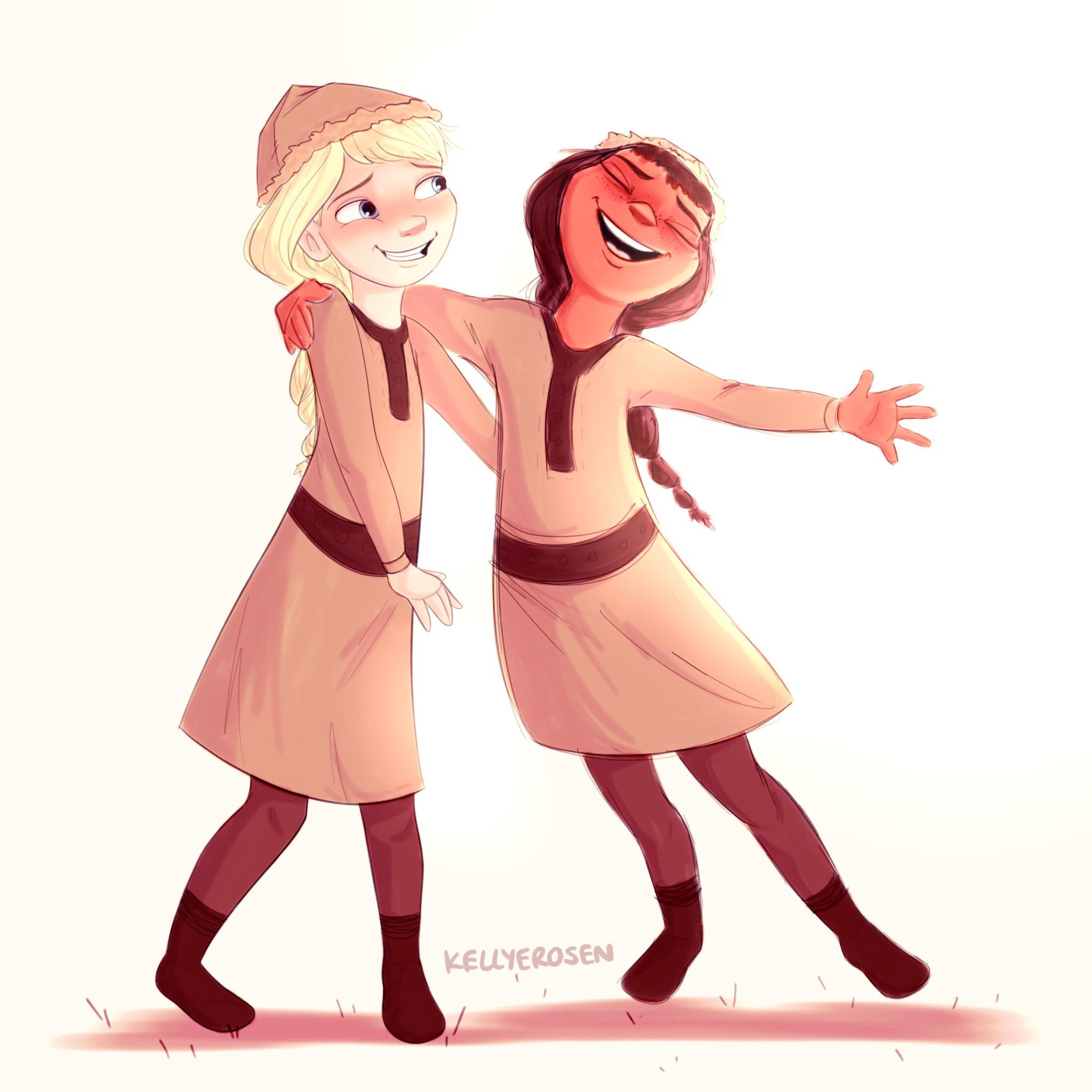 Elsa and Honeymaren when they were kids by kellyerosen | Scrolller