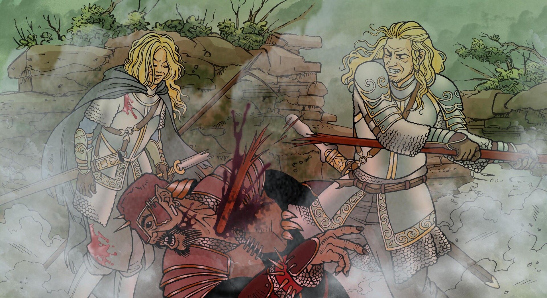 Eomer &amp;amp; Eowyn vs. Uruk-hai by Sara Cappoli 