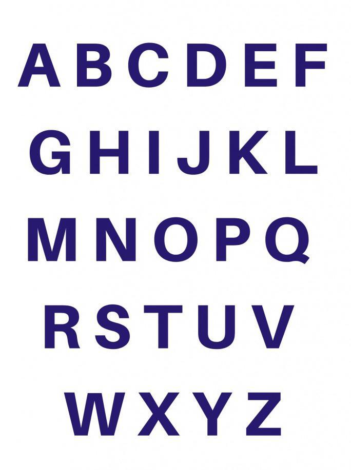 Every letter in the English alphabet but sorted by alphabetical order ...
