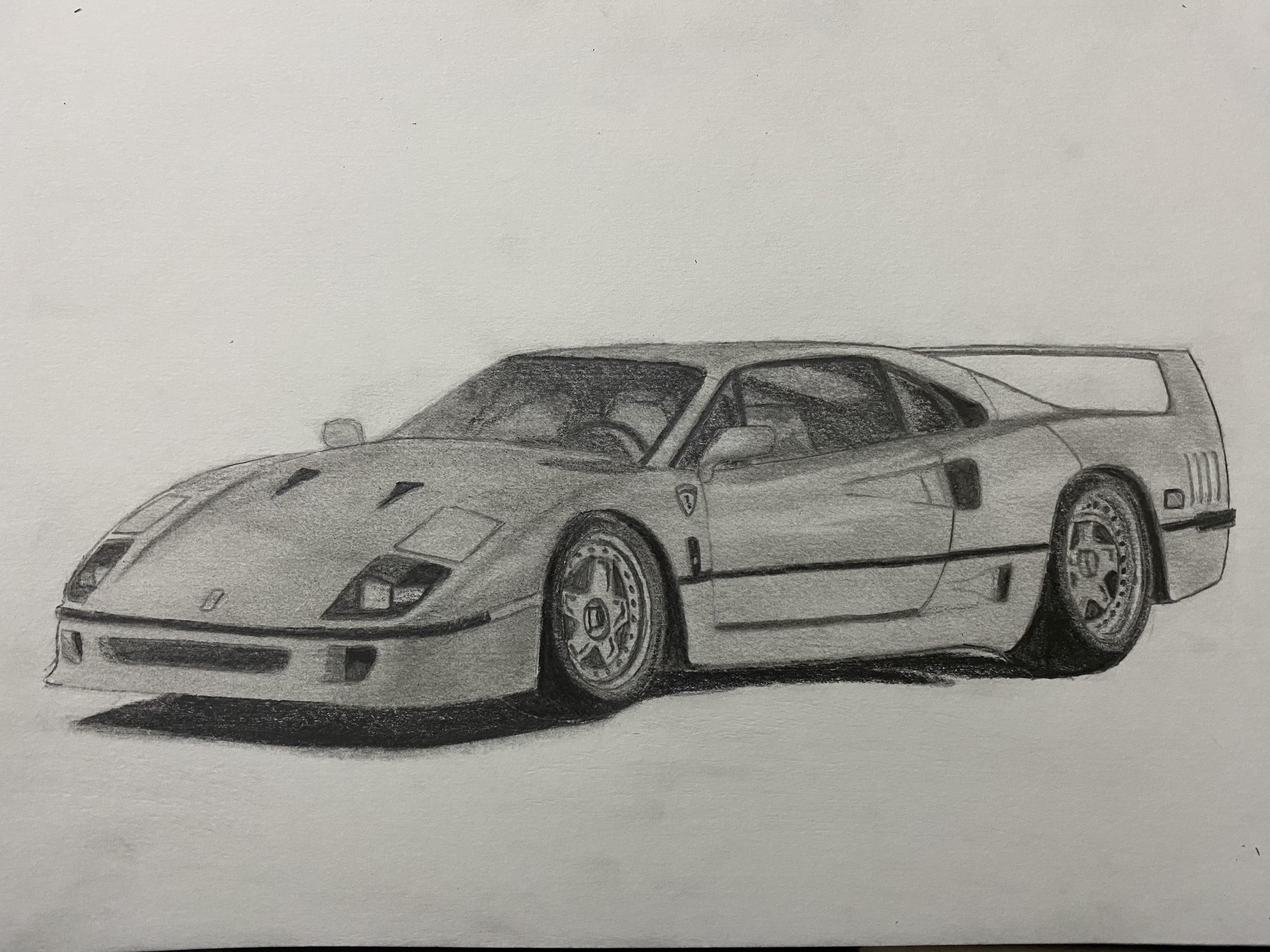 Ferrari F40 drawing | Scrolller