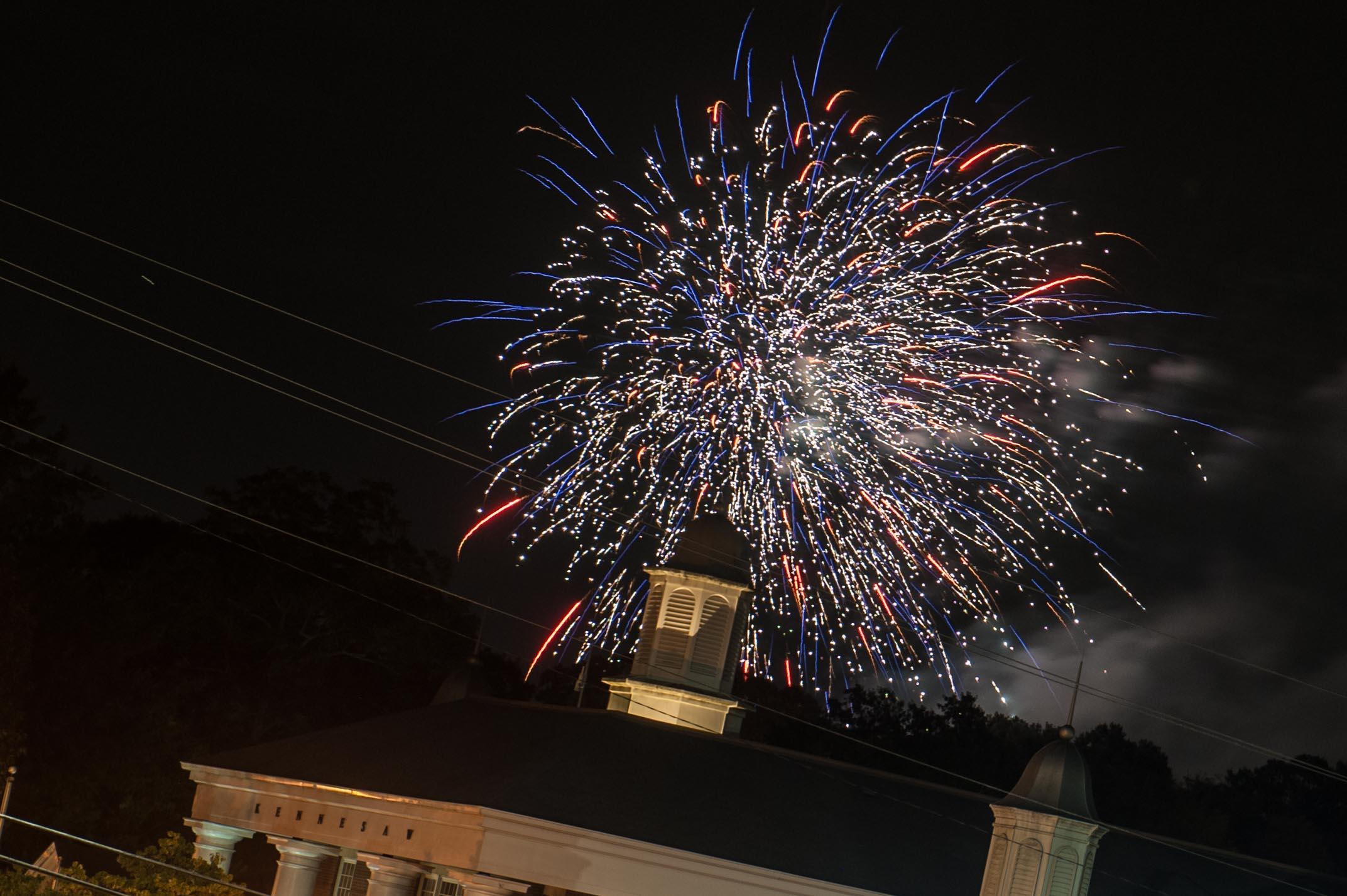 Fireworks over downtown Kennesaw Happy 4th of July! Scrolller
