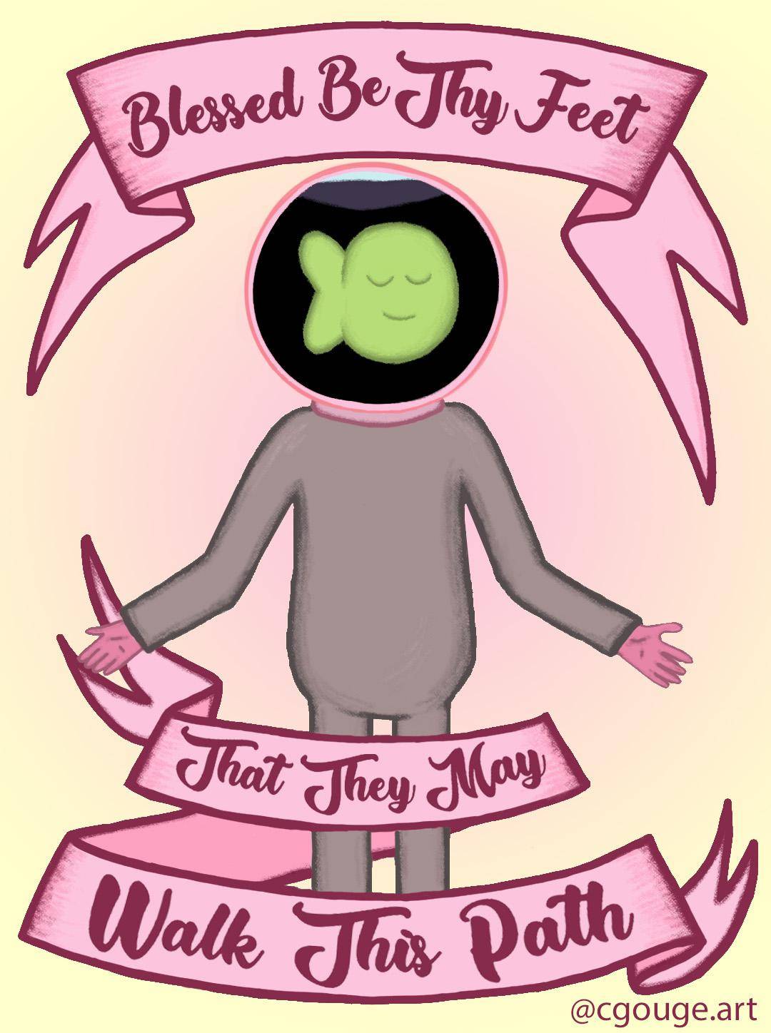 Fish Bowl Man art Scrolller