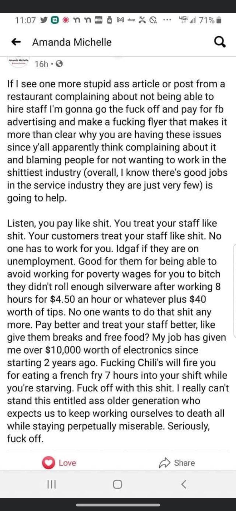 Food service is a hellscape | Scrolller
