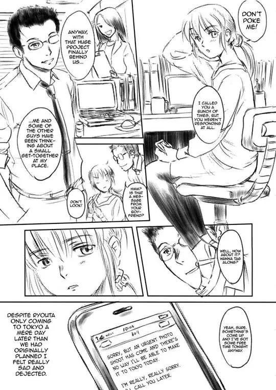 Netorare manga Fork in the Road featuring Fumi and Dyouta in explicit sexual poses