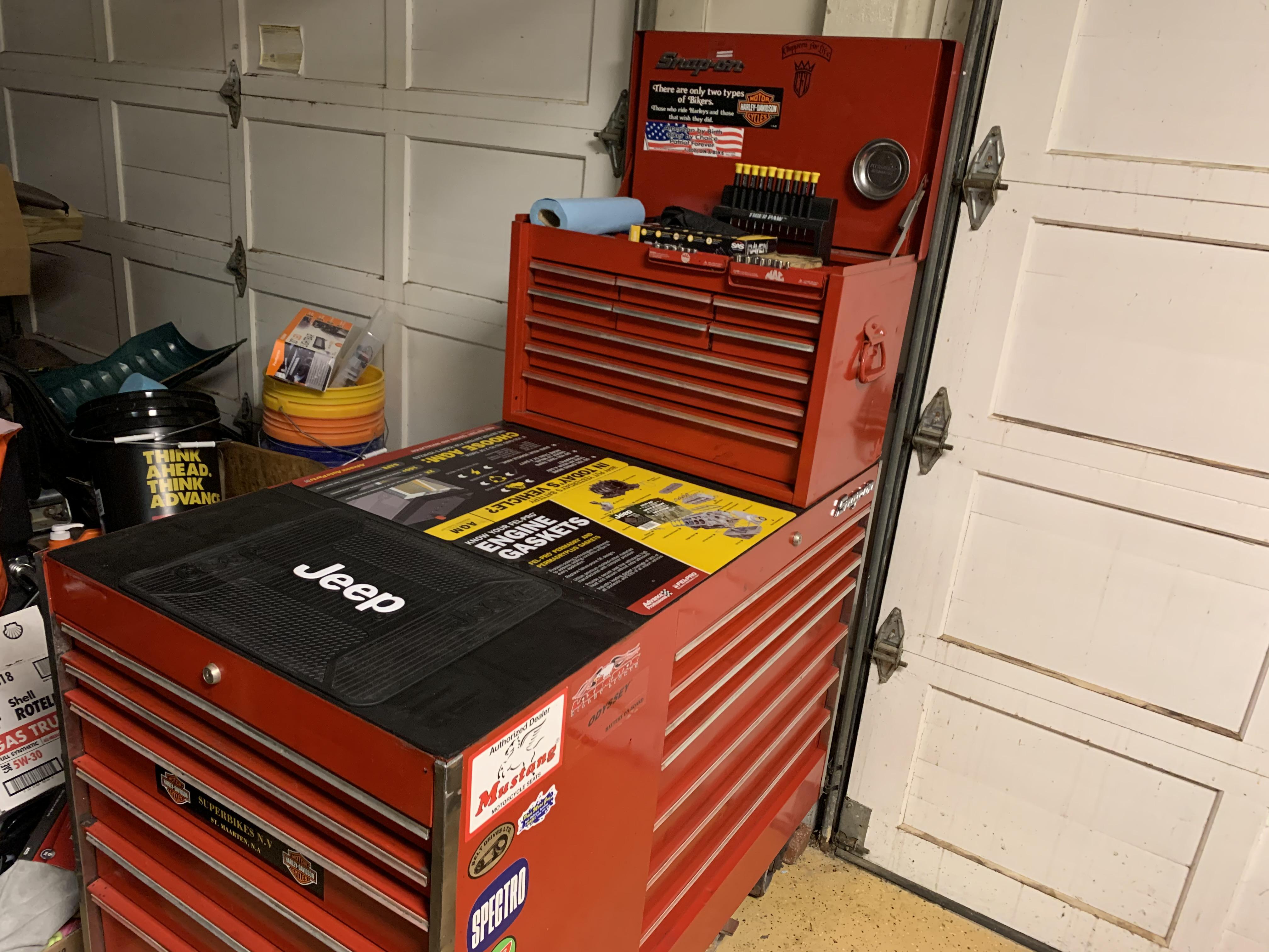 Free SnapOn toolboxes handed down from my uncle, packed with tools