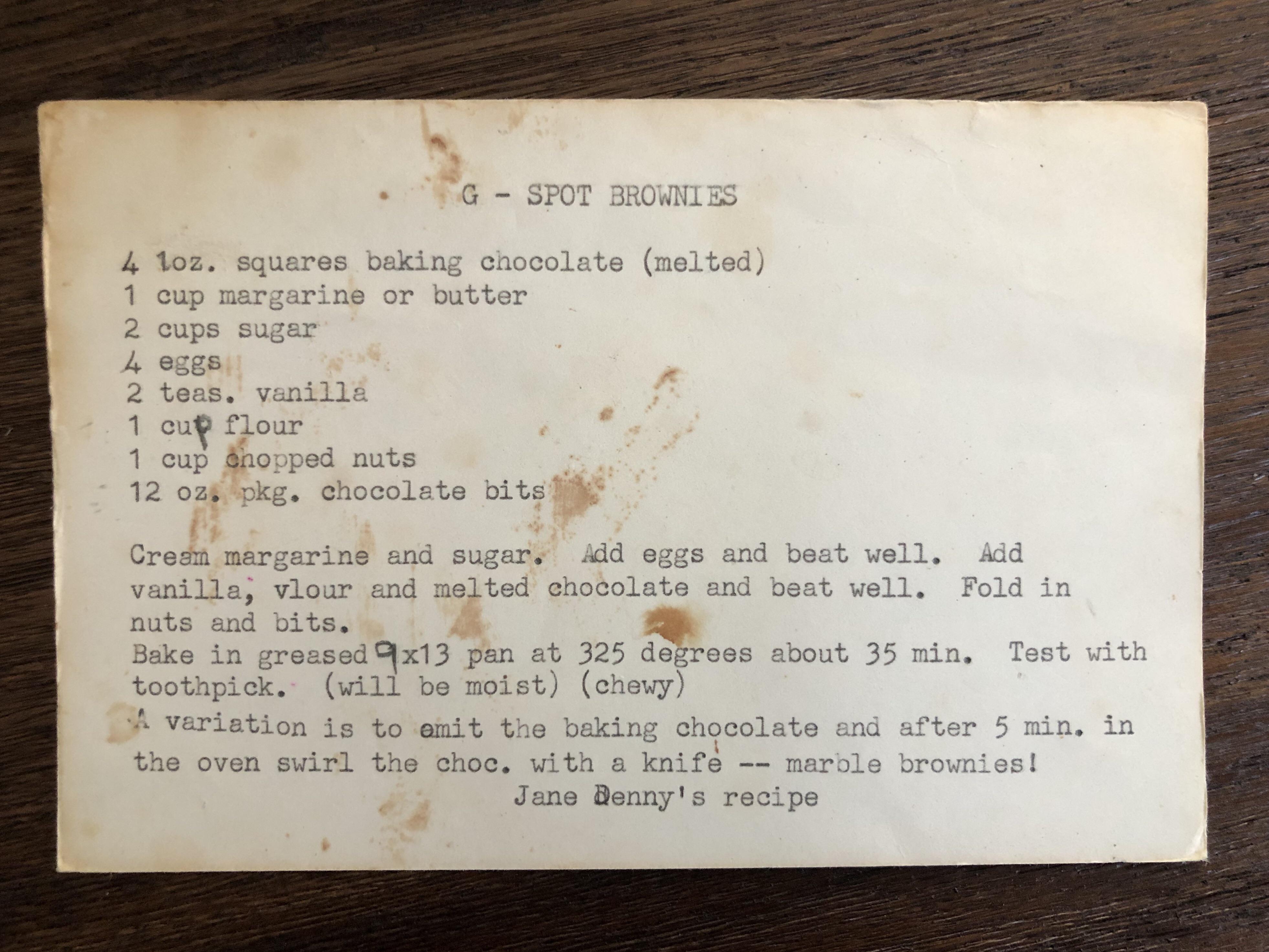 From my 97-yr-old grandmother’s recipe box. I find it more than amusing